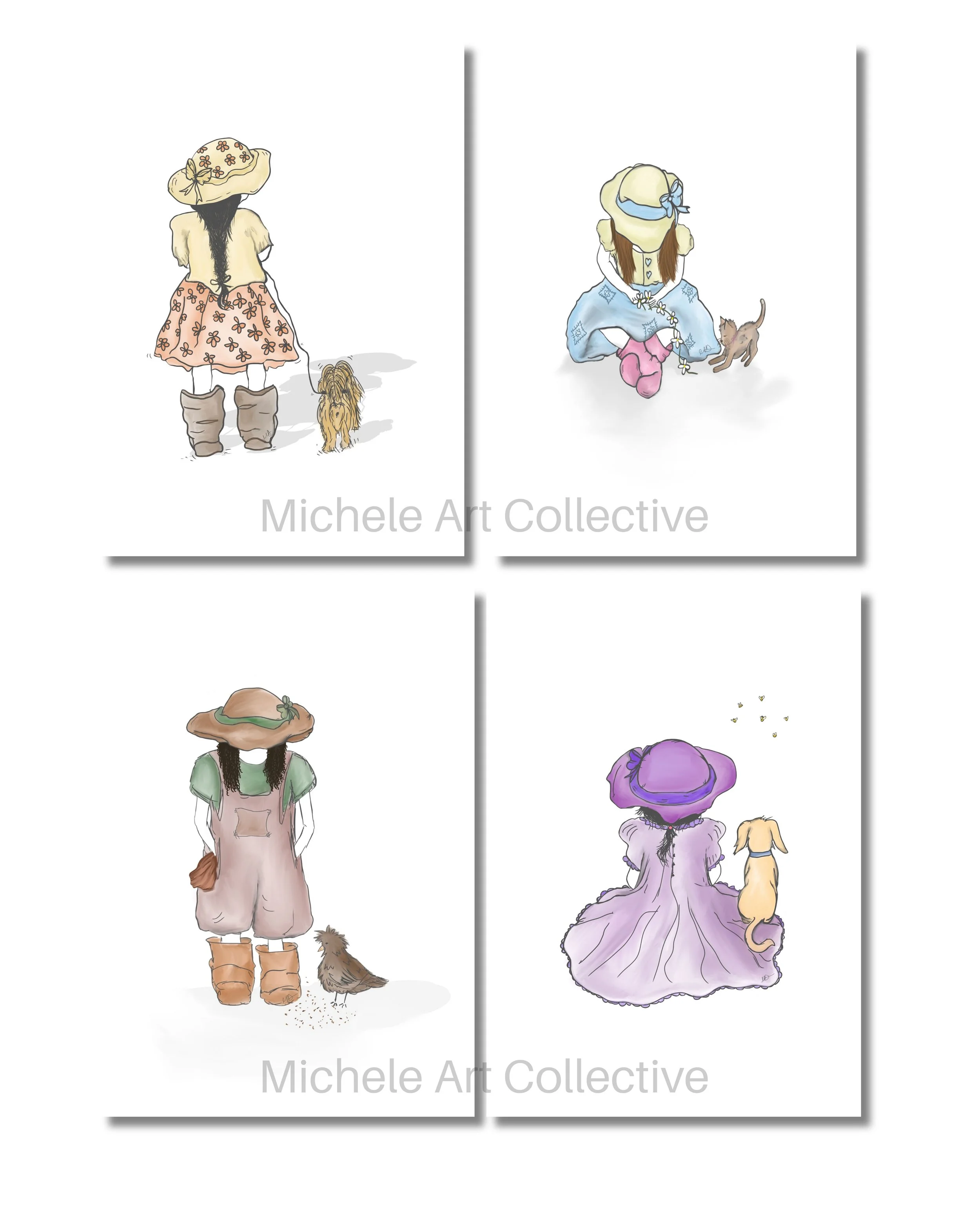 Whimsical Character Art – Set of 8 Digital Downloads