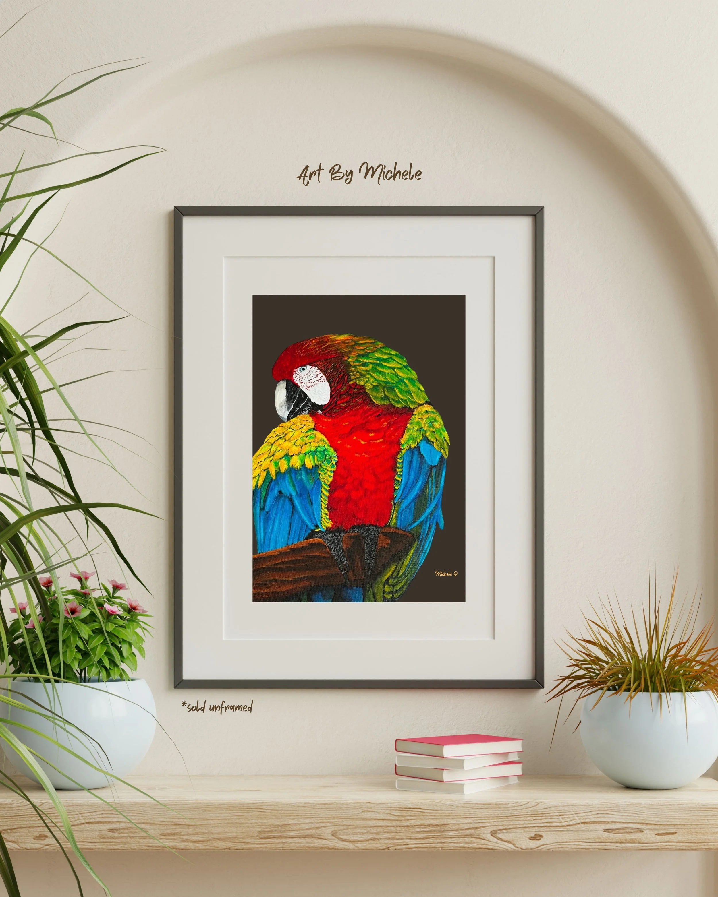 Red Macaw Artist Print - Wildlife Bird Art