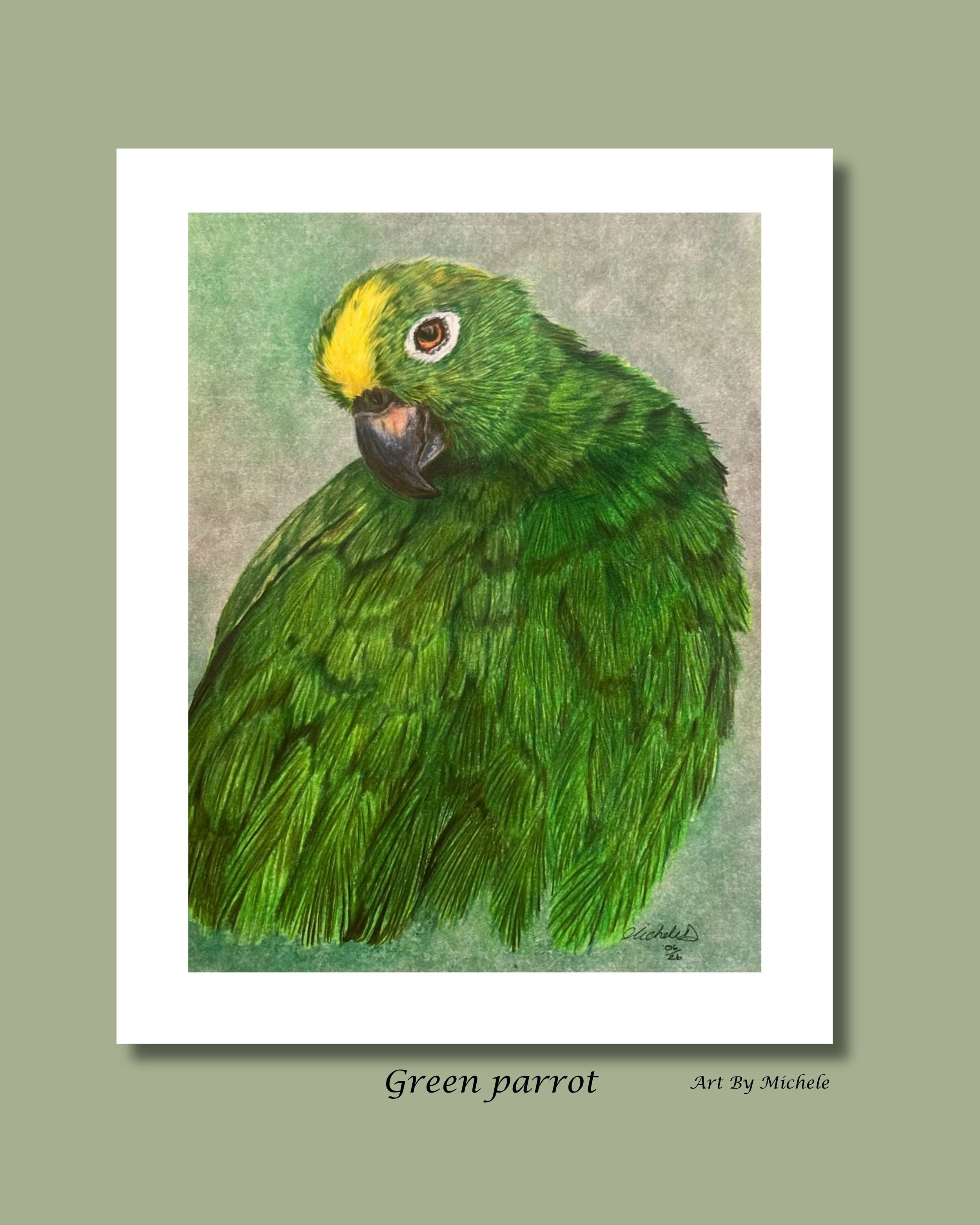 Green Parrot Art Print