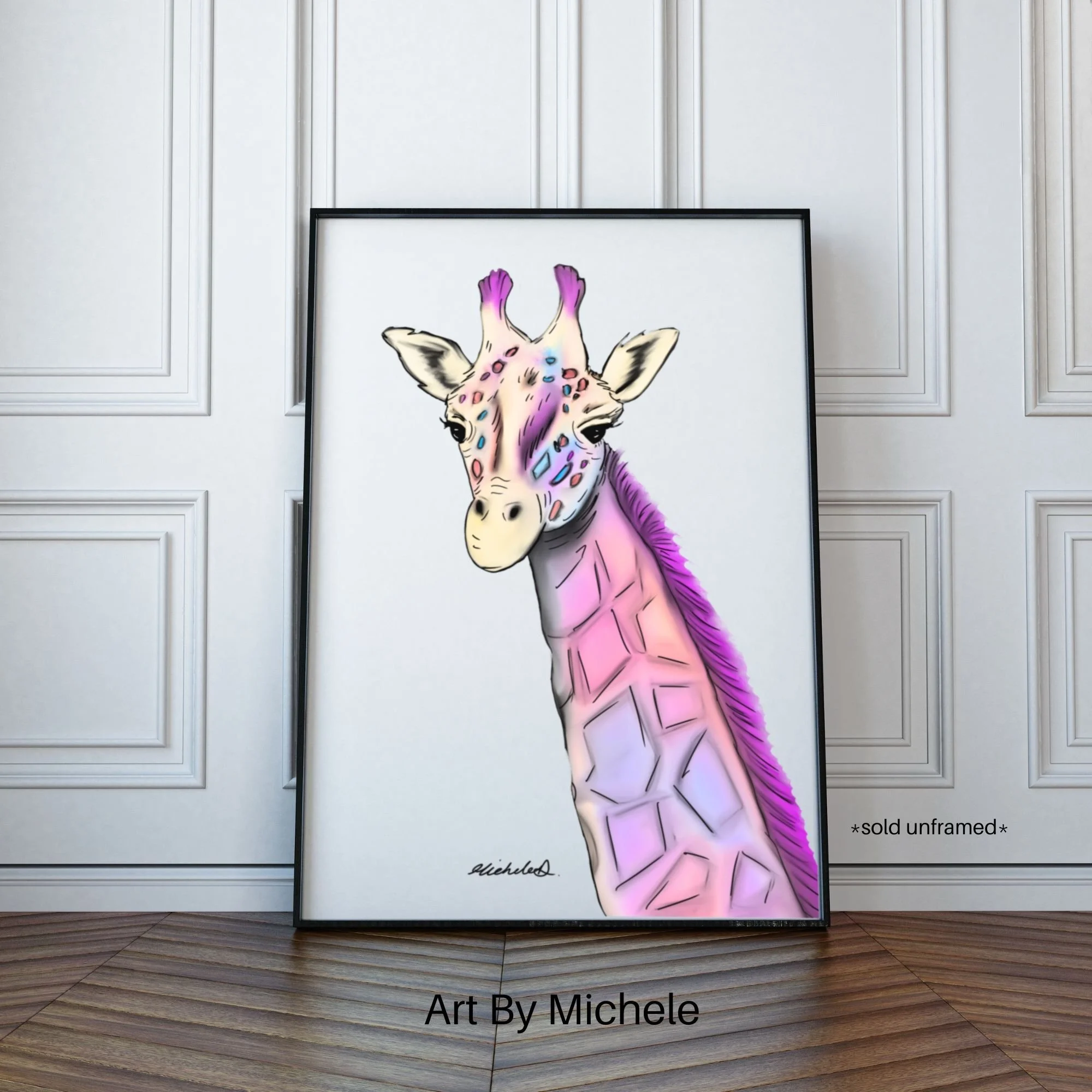 Colourful Giraffe Art Print – Modern Pop Art Animal Decor