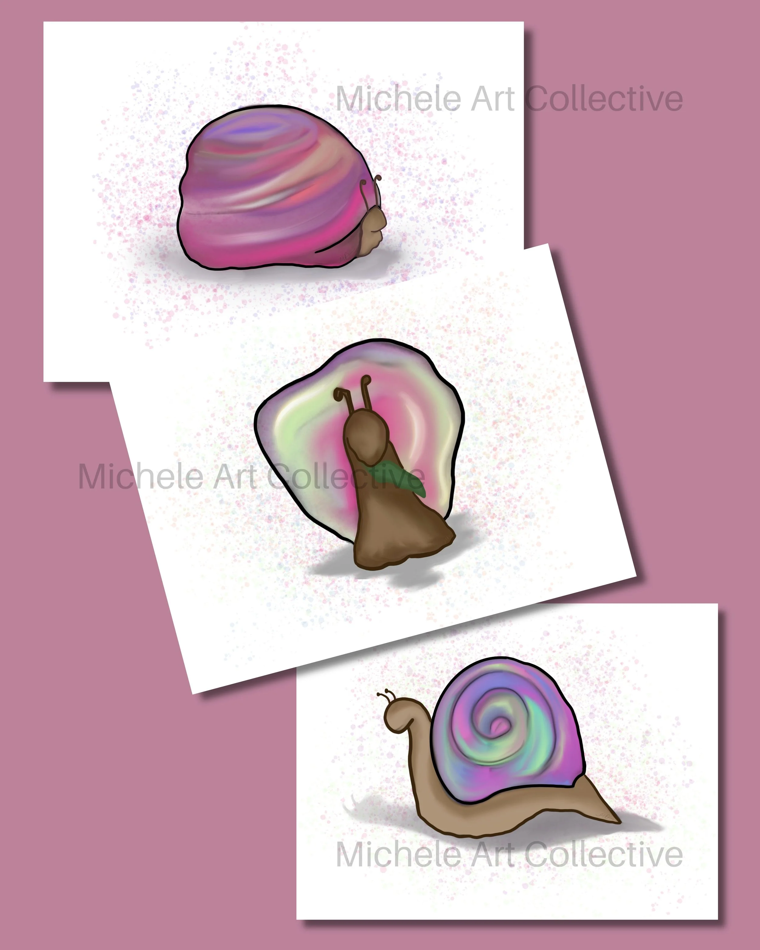 Psychedelic Snails Art – Set of 3 Digital Downloads