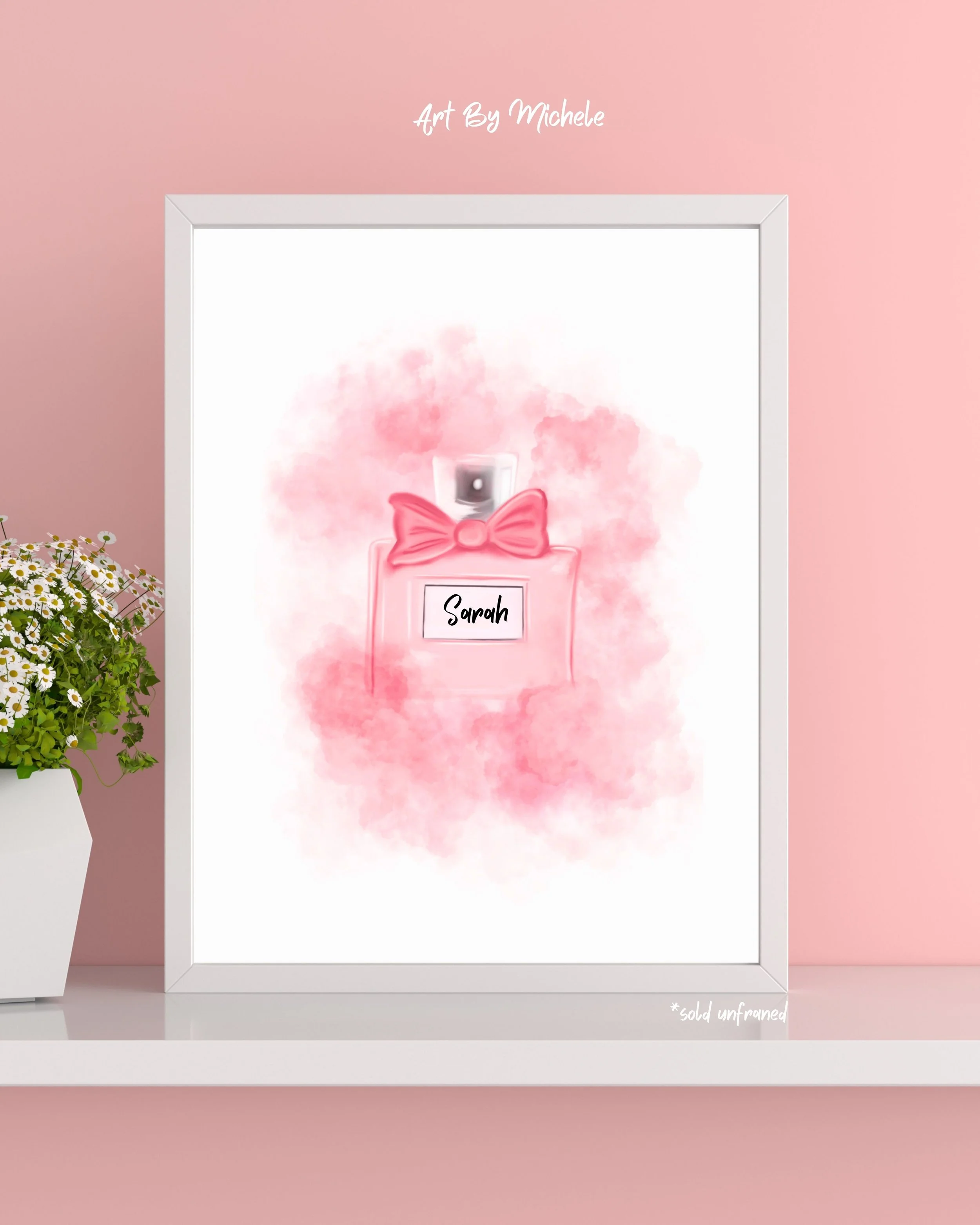 Inspired Artistic Hand Drawn Perfume Bottle Personalised Print