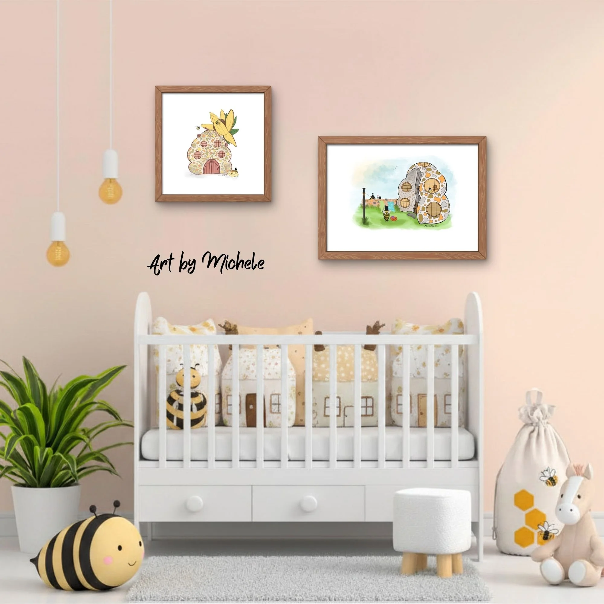 Bee Cottage & Hive Sweet Hive Prints (Set of 2 or sold Individually)