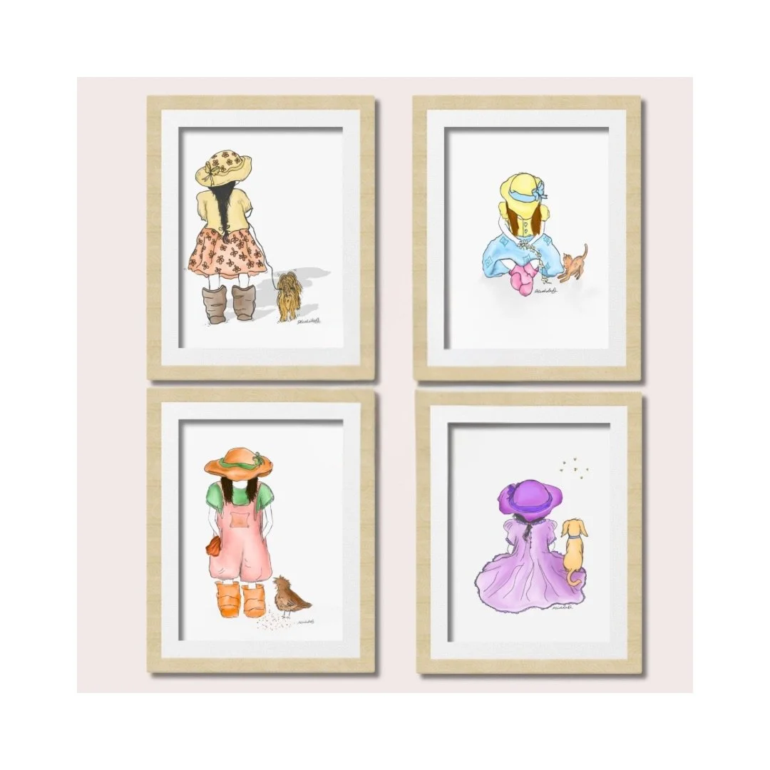 Whimsical Children's Illustration Prints – Individual Prints or Set of 4