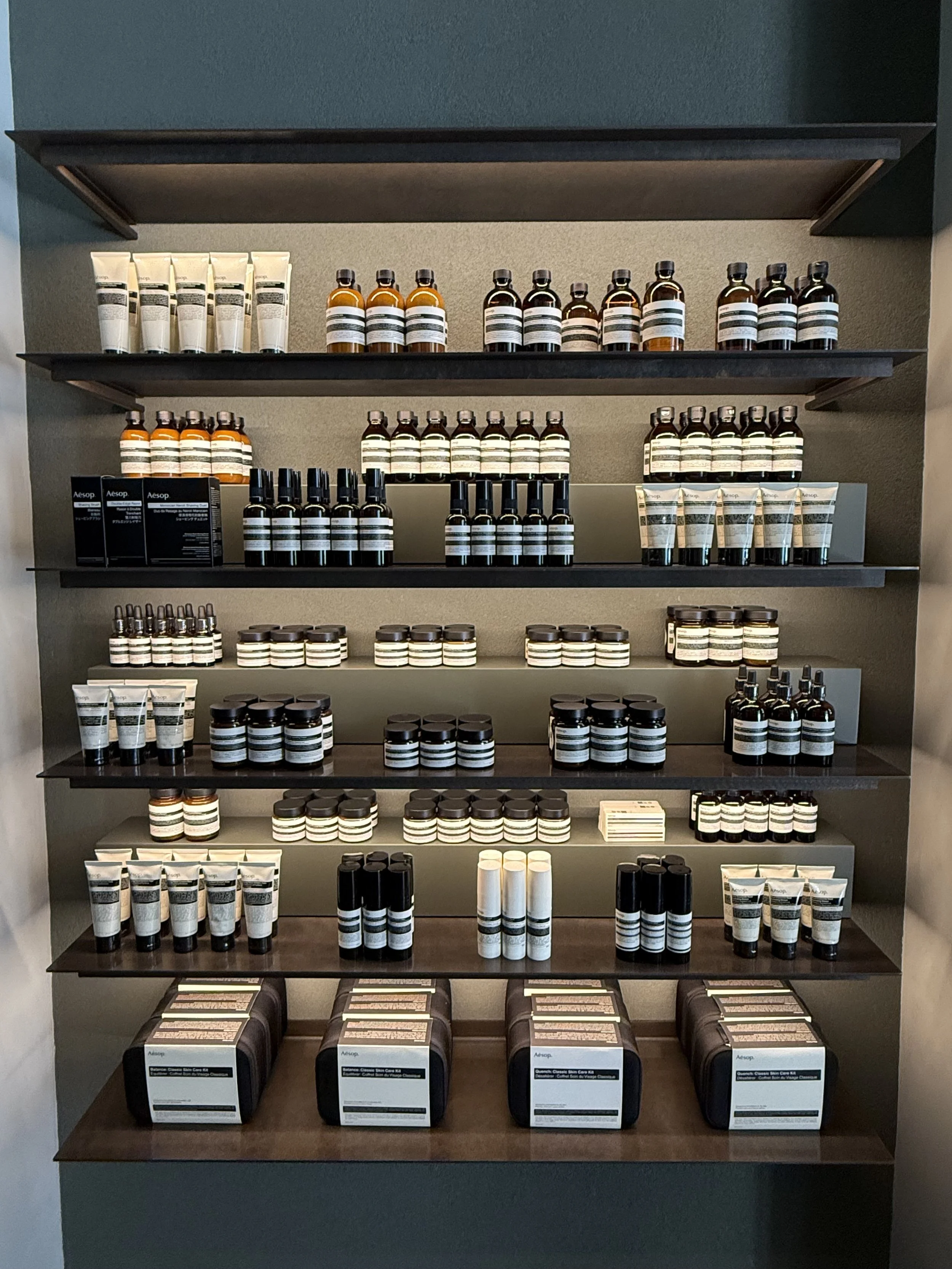 Aesop store shelving