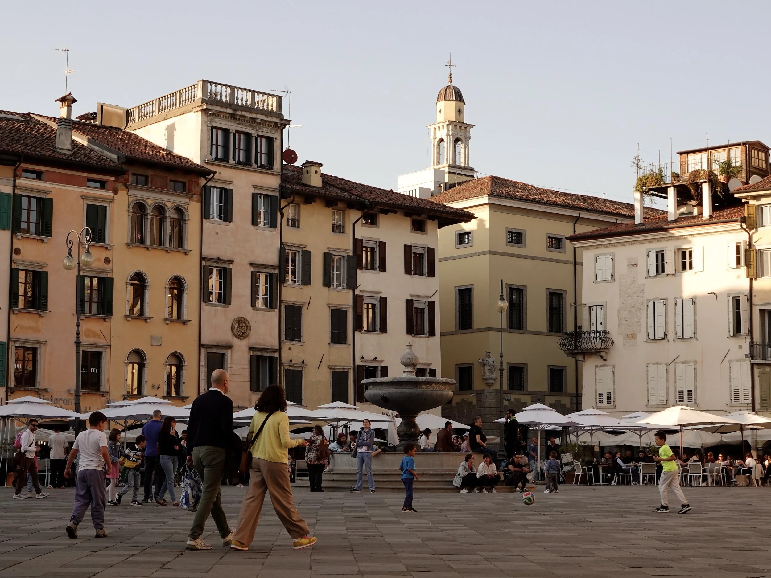 People on piazza in Italy