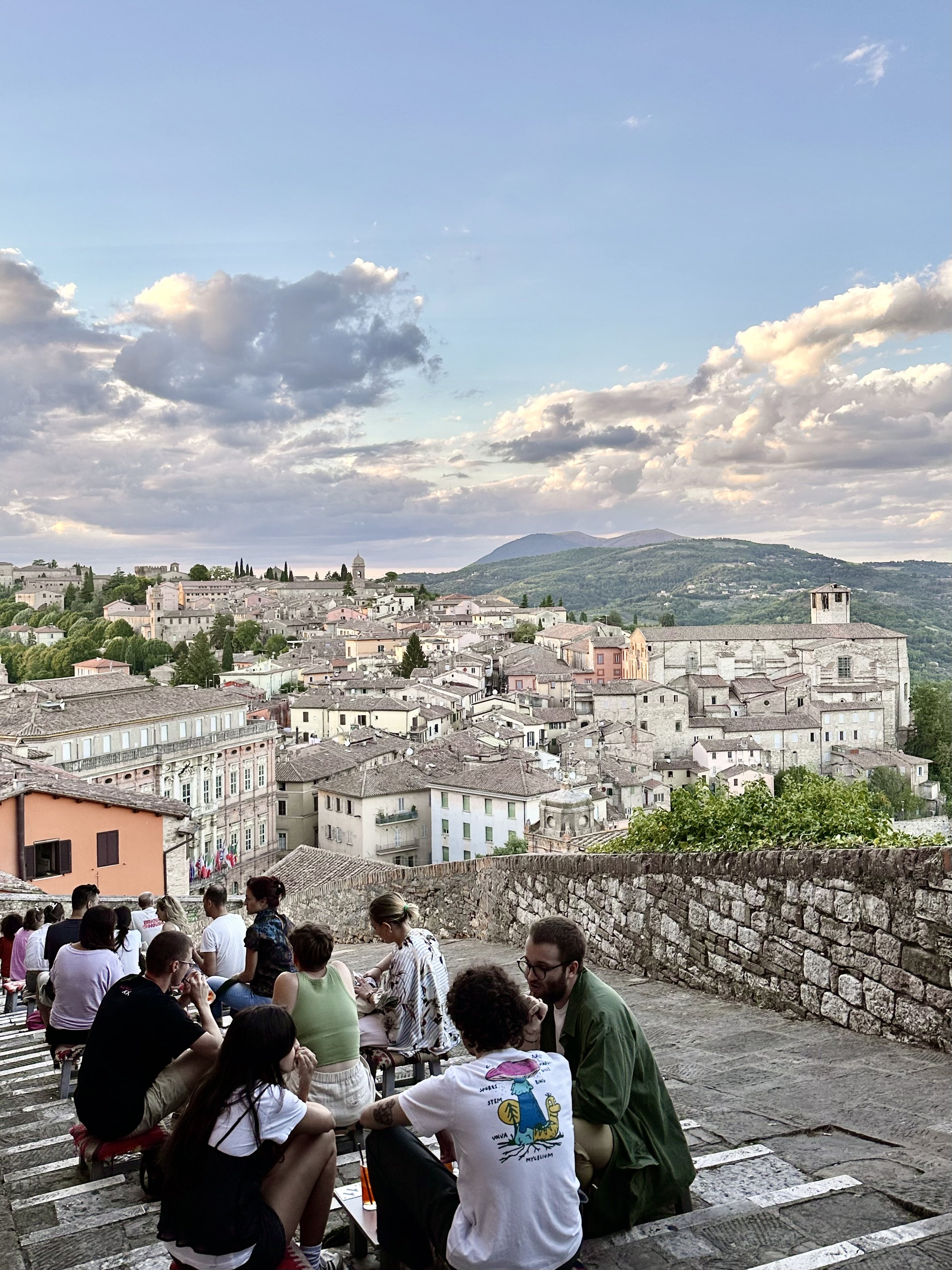 People enjoying aperitivo in Italy