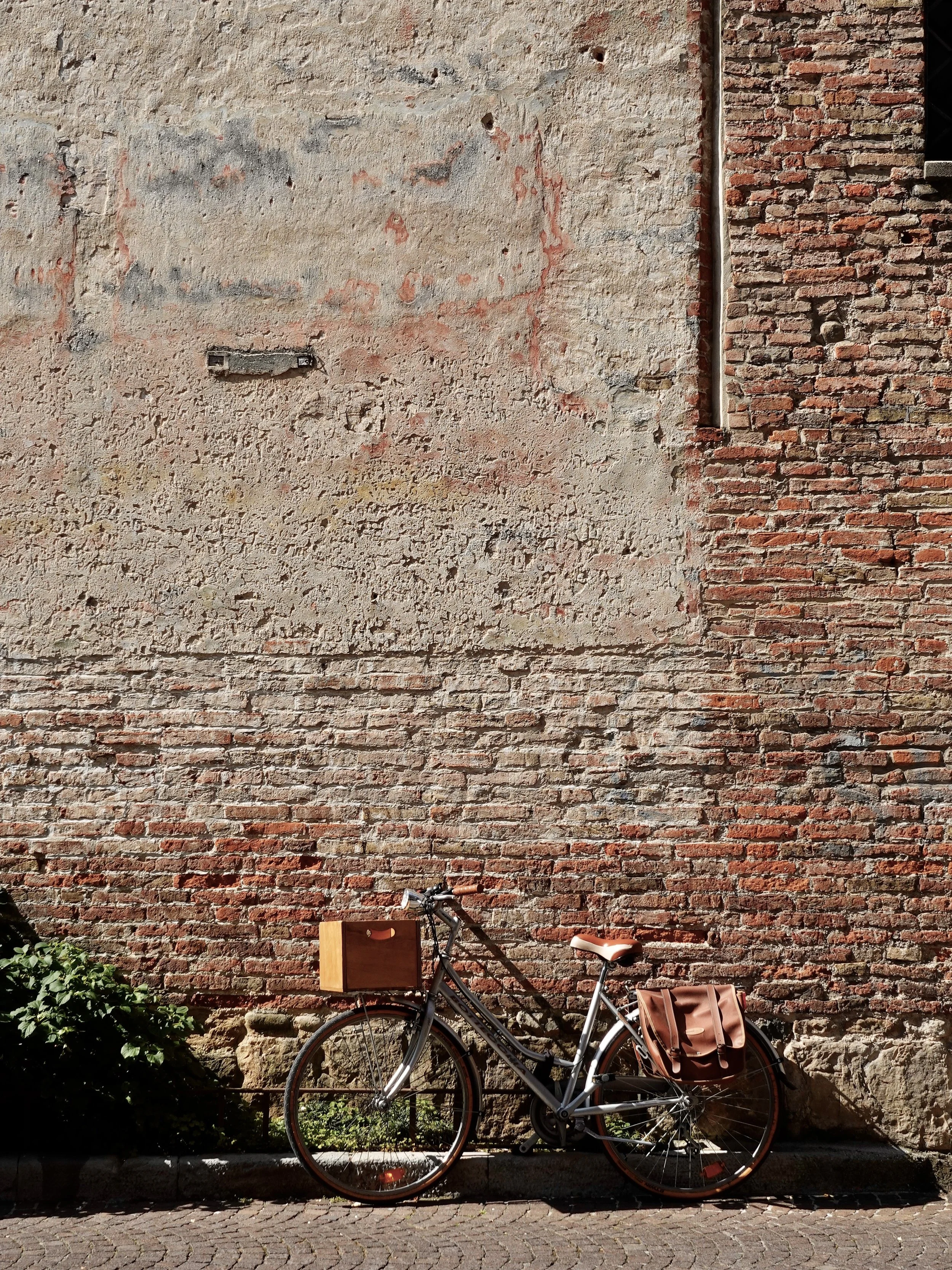 A bicycle parked on the street in Italy