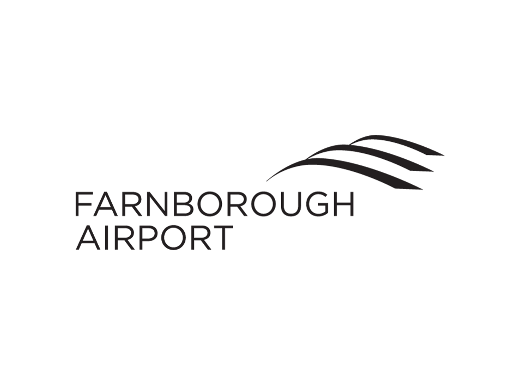 Farnborough Airport logo with stylized wings