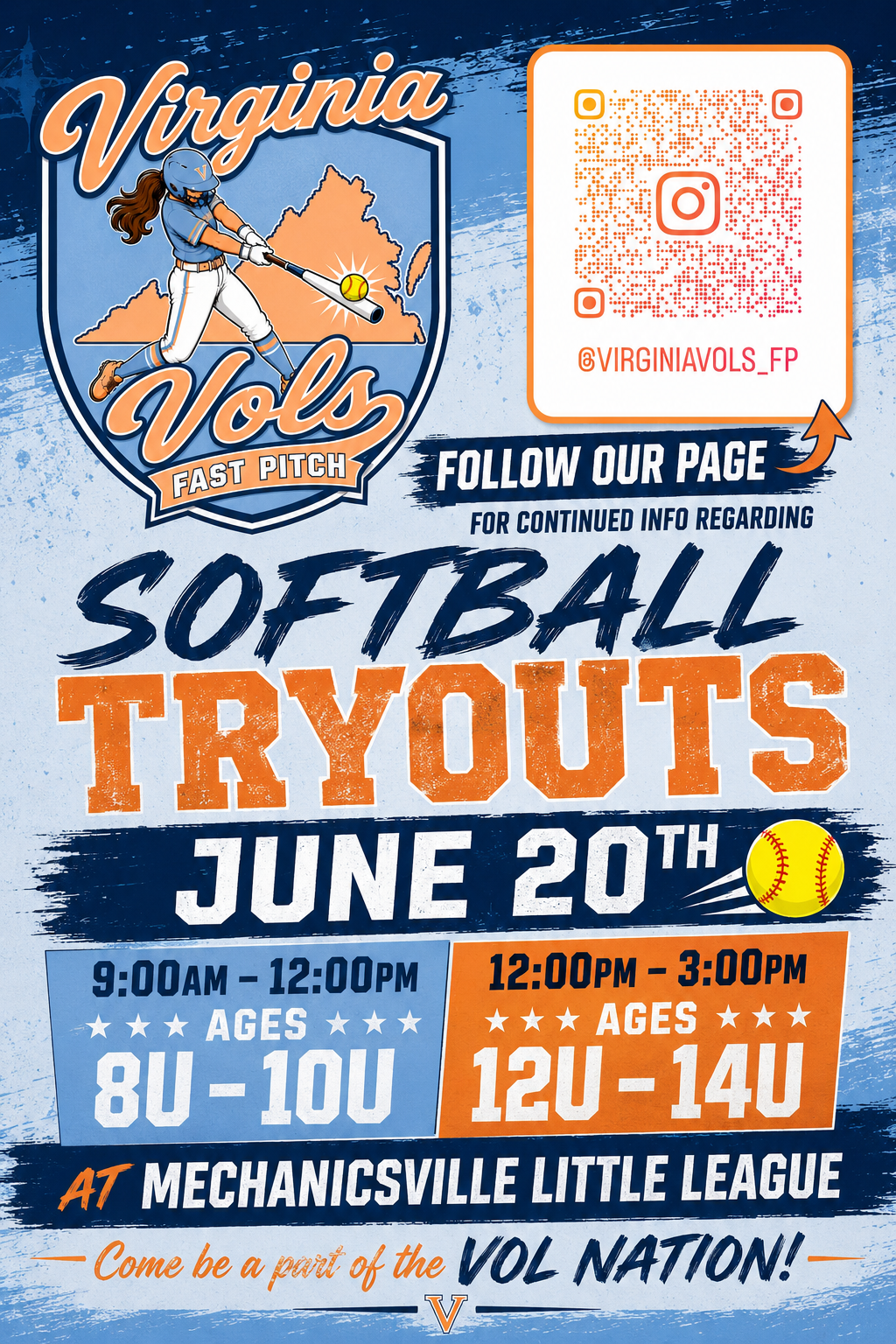 Virginia Vols Fast Pitch Tryouts