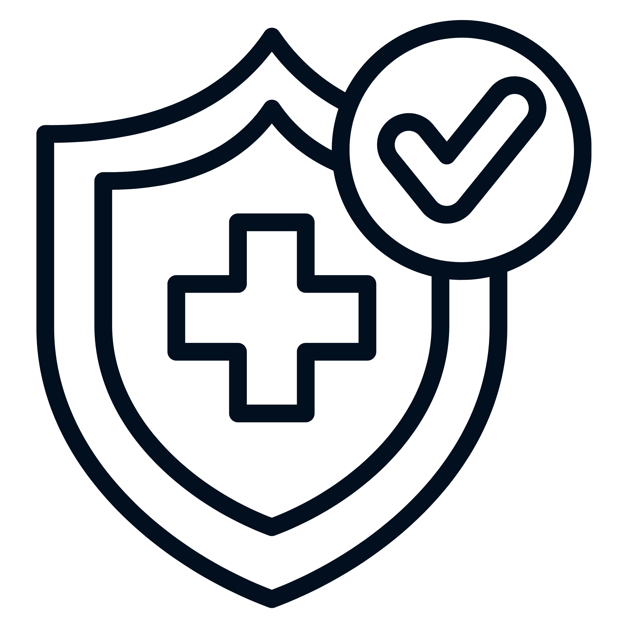 Icon illustrating a handshake with a checkmark inside to signify approval or verification.