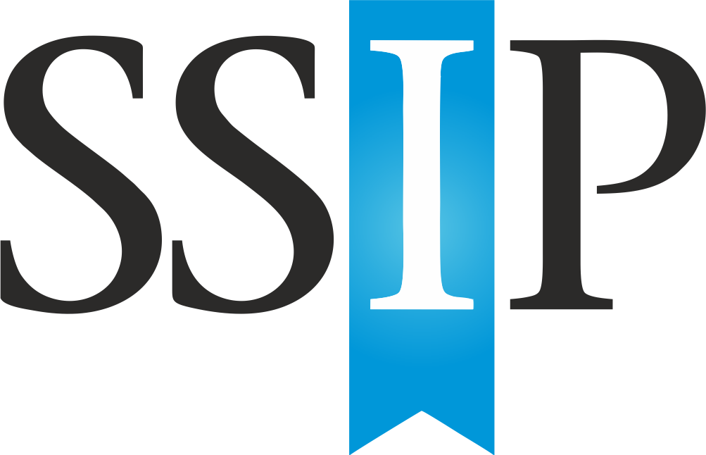 Close-up of a black uniform with a blue vertical stripe featuring a white capital letter 'I'.