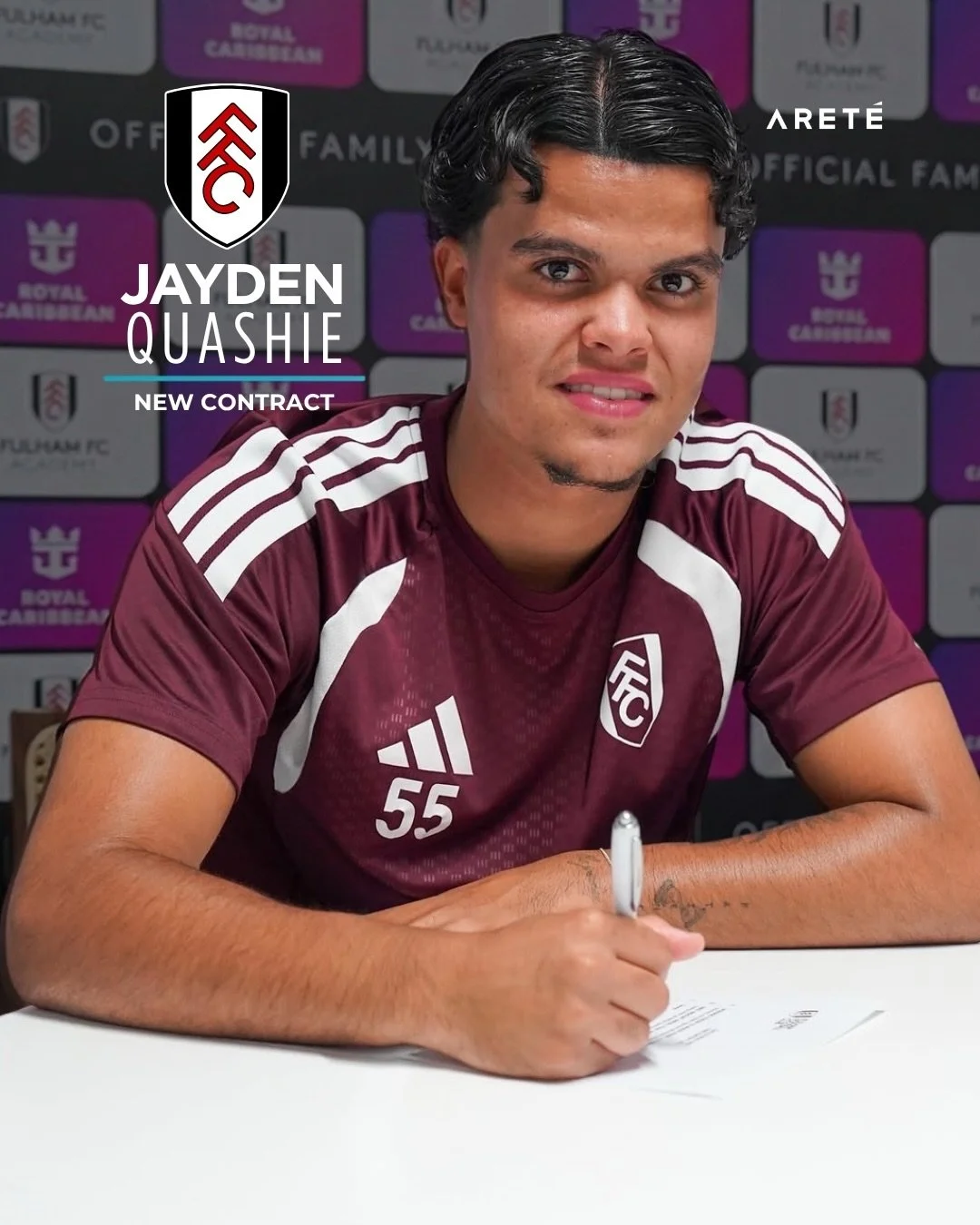 Congratulations on signing your new three-year deal with @fulhamfc, @jaydenquashie 👏⭐️

Fully deserved and a big season ahead! Let&rsquo;s go 💪

💼 @jb_arete | @akc_arete