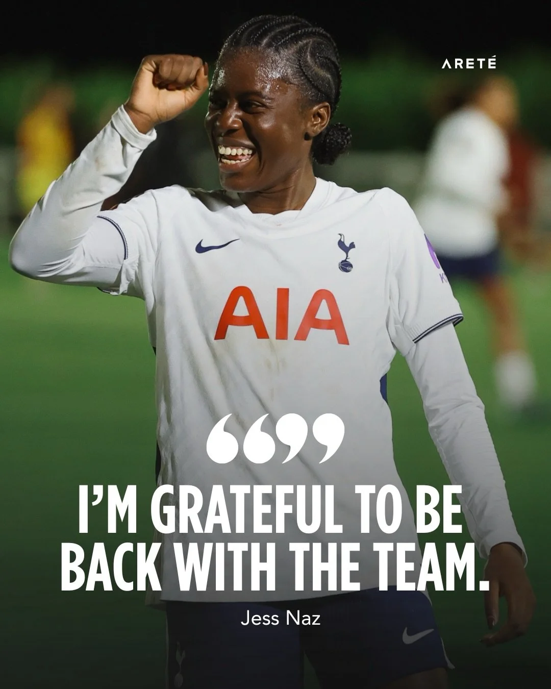 324 days later&hellip; 🩵

Showing nothing but strength and resilience throughout, @jessicanaz17 completed her return from an ACL injury in Spurs&rsquo; win at Bristol City during the week 🤩

That smile speaks a thousand words &mdash; proud of you, 