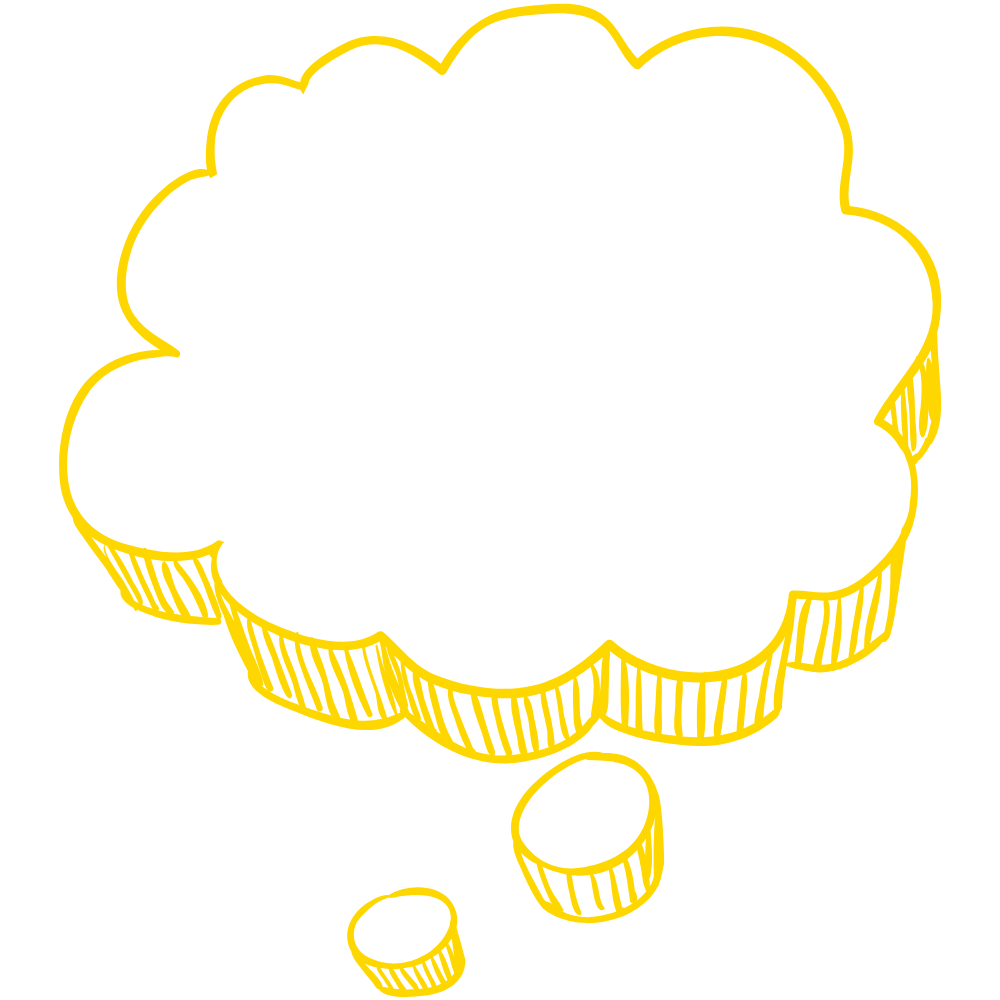 Thought bubble with question: “How can I use social media strategically instead of randomly posting into the void?”