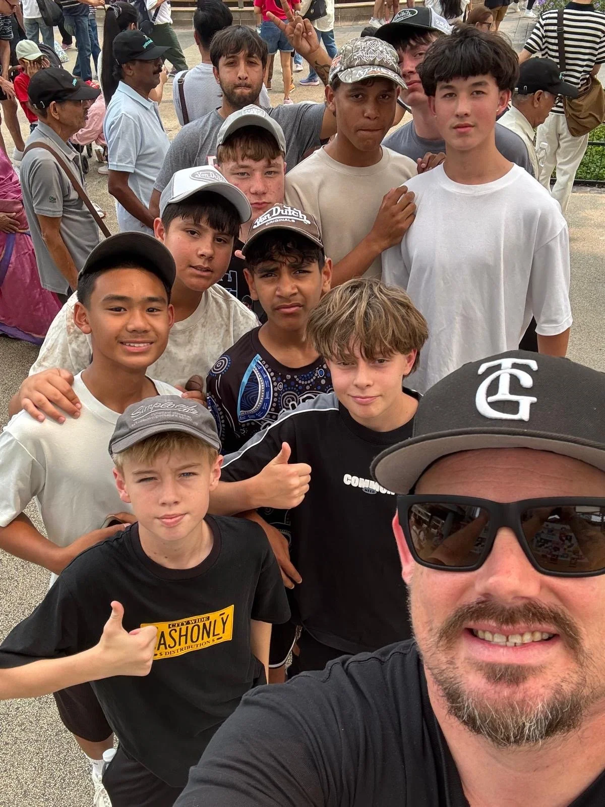 U14 Boys team at Universal Studios