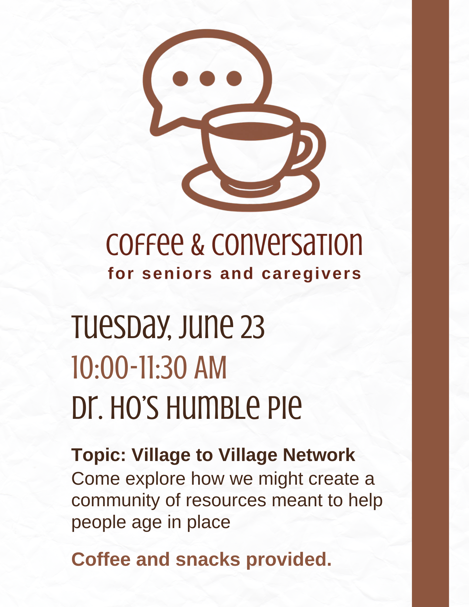 Coffee and Conversation Meeting - June