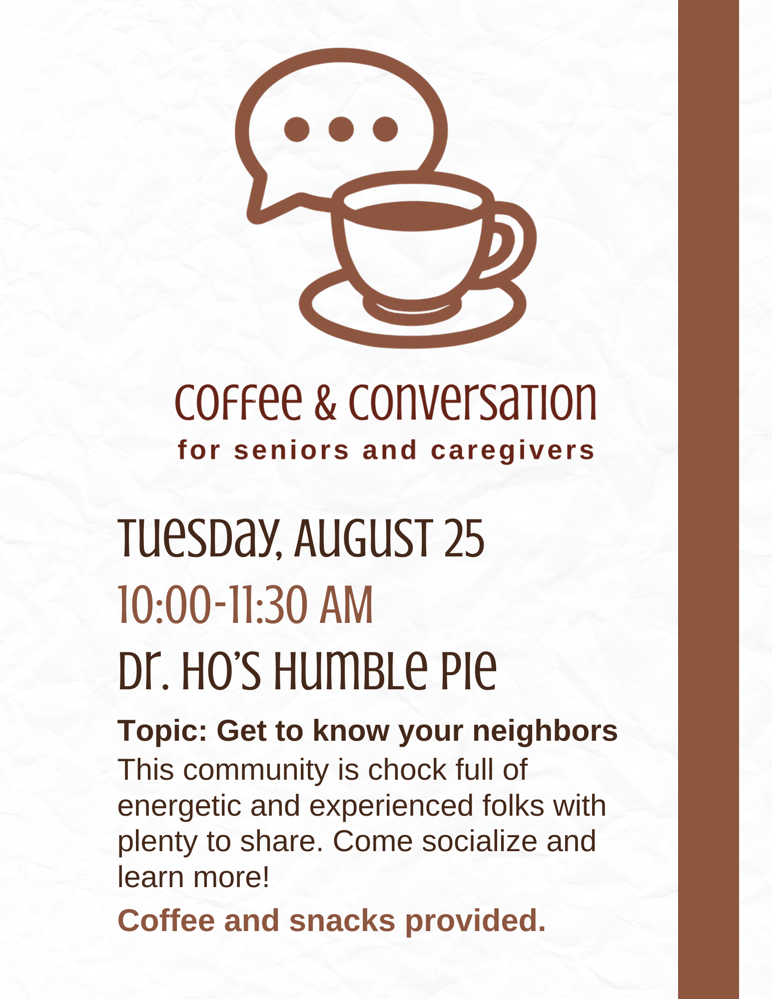 Coffee and Conversation August 2026