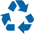 Symbol de recyclage avec trois flèches formant un cercle