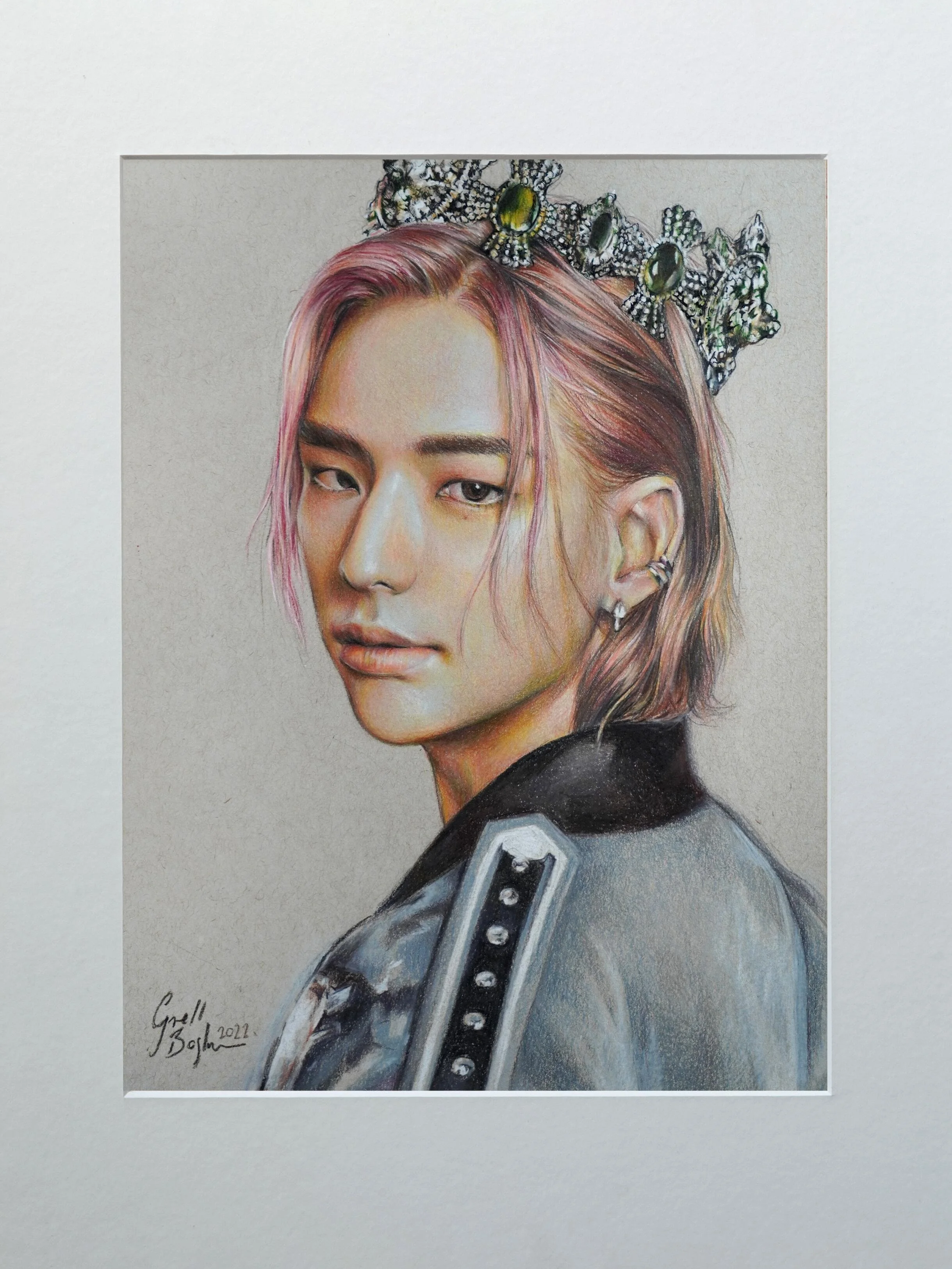 "Hyunjin" – Original Colored Pencil Drawing