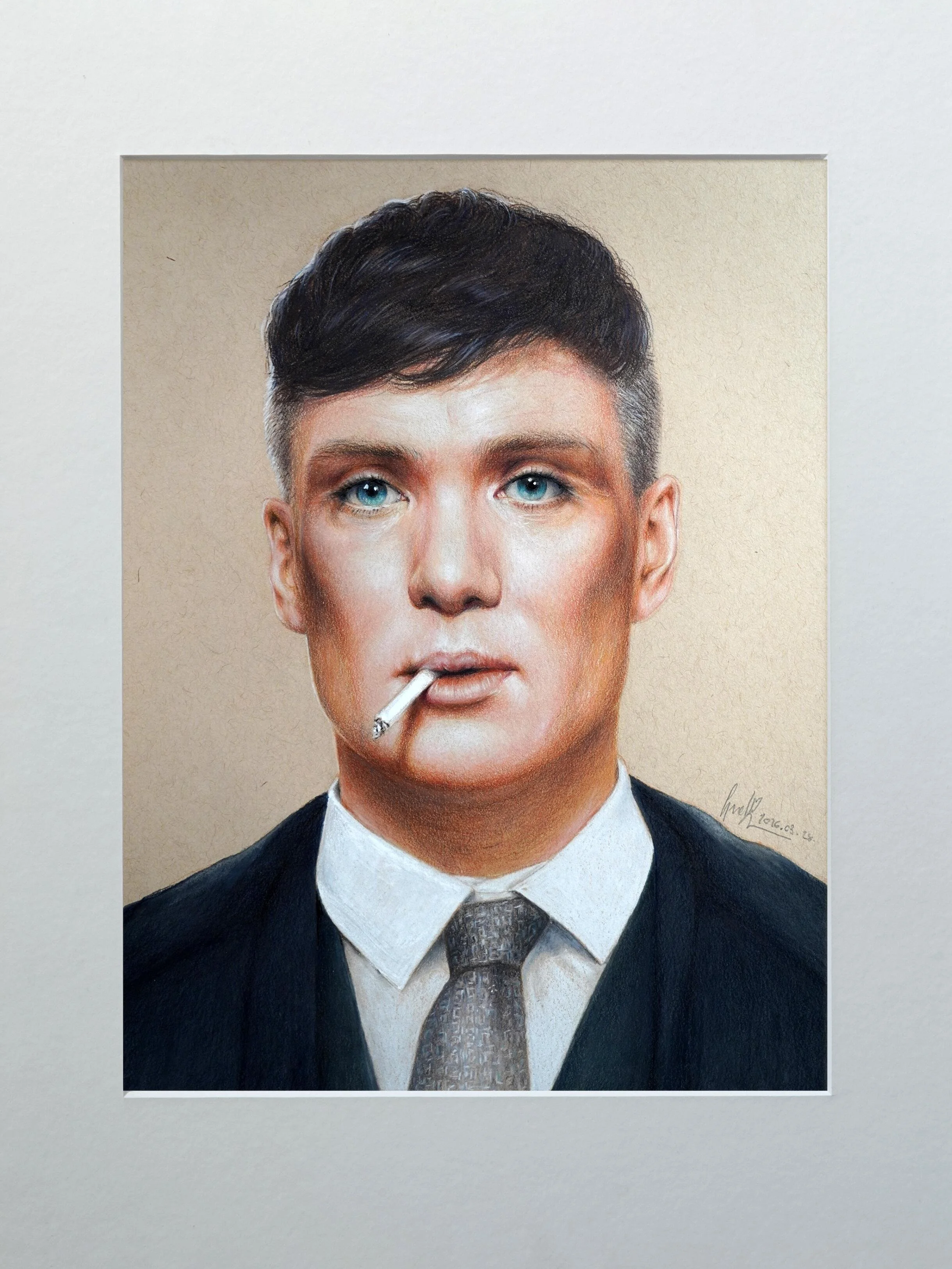 "Tommy Shelby"– Original Colored Pencil Drawing