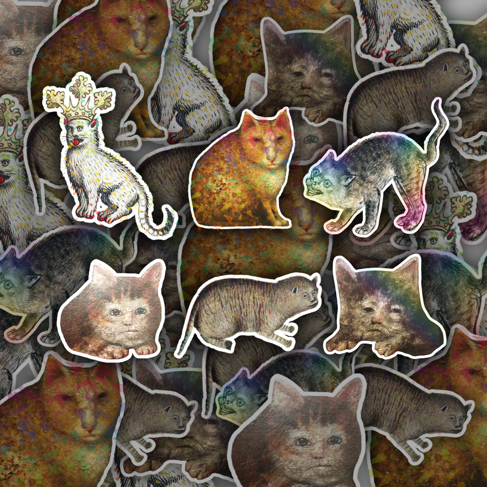 Really Silly Stickers - Medieval Cats