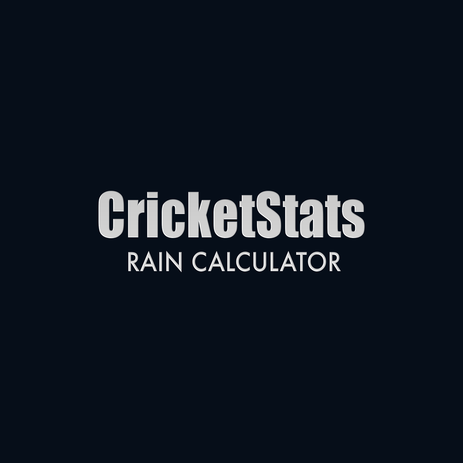 Black background with grey and white text that reads 'CricketStats Rain Calendar'.