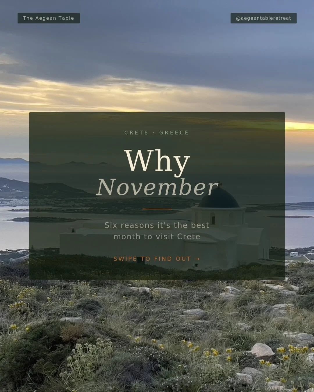 Join us in November for a gastronomic experience! Learn how to cook and live like a Greek!

#greekfood #aegeantableretreat #crete #greece #culinaryexperience cooking classes in Crete