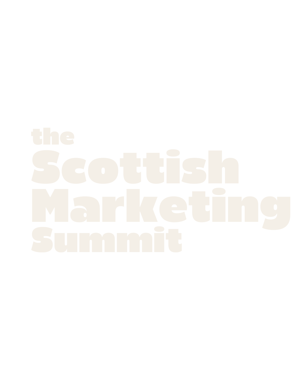Logo for the Scottish Marketing Summit, featuring bold, white text on a black background.
