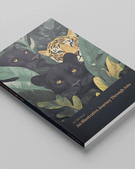 A book featuring illustrations of a black panther, a tiger, and jungle leaves on the cover.