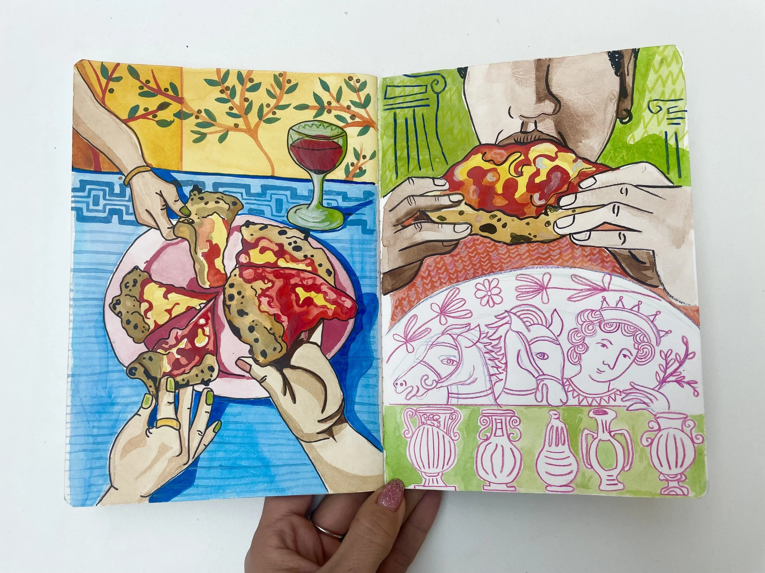 Sketchbook pages- The perfect pizza