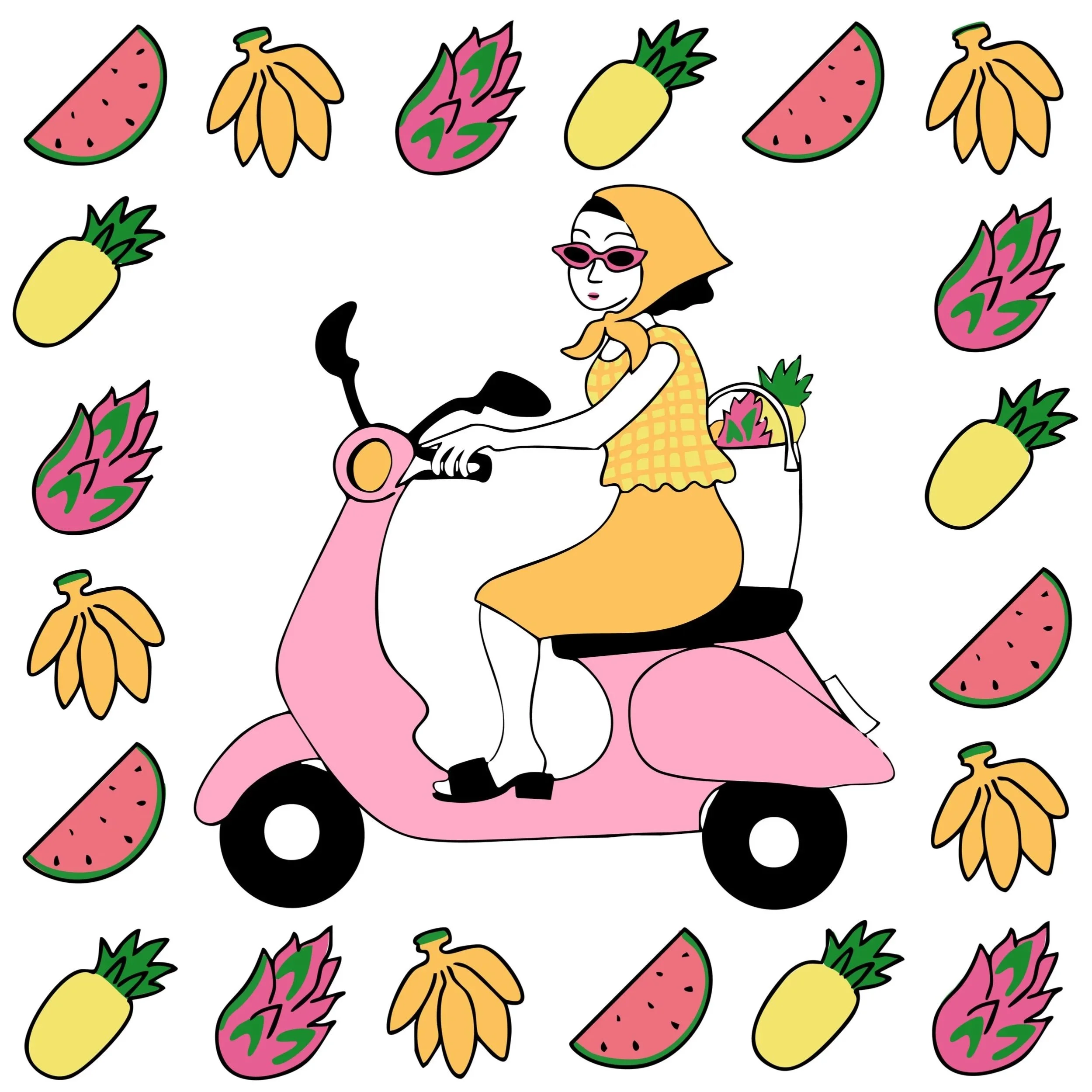 Tooty fruity illustration- available as high quality giclee art print- here 