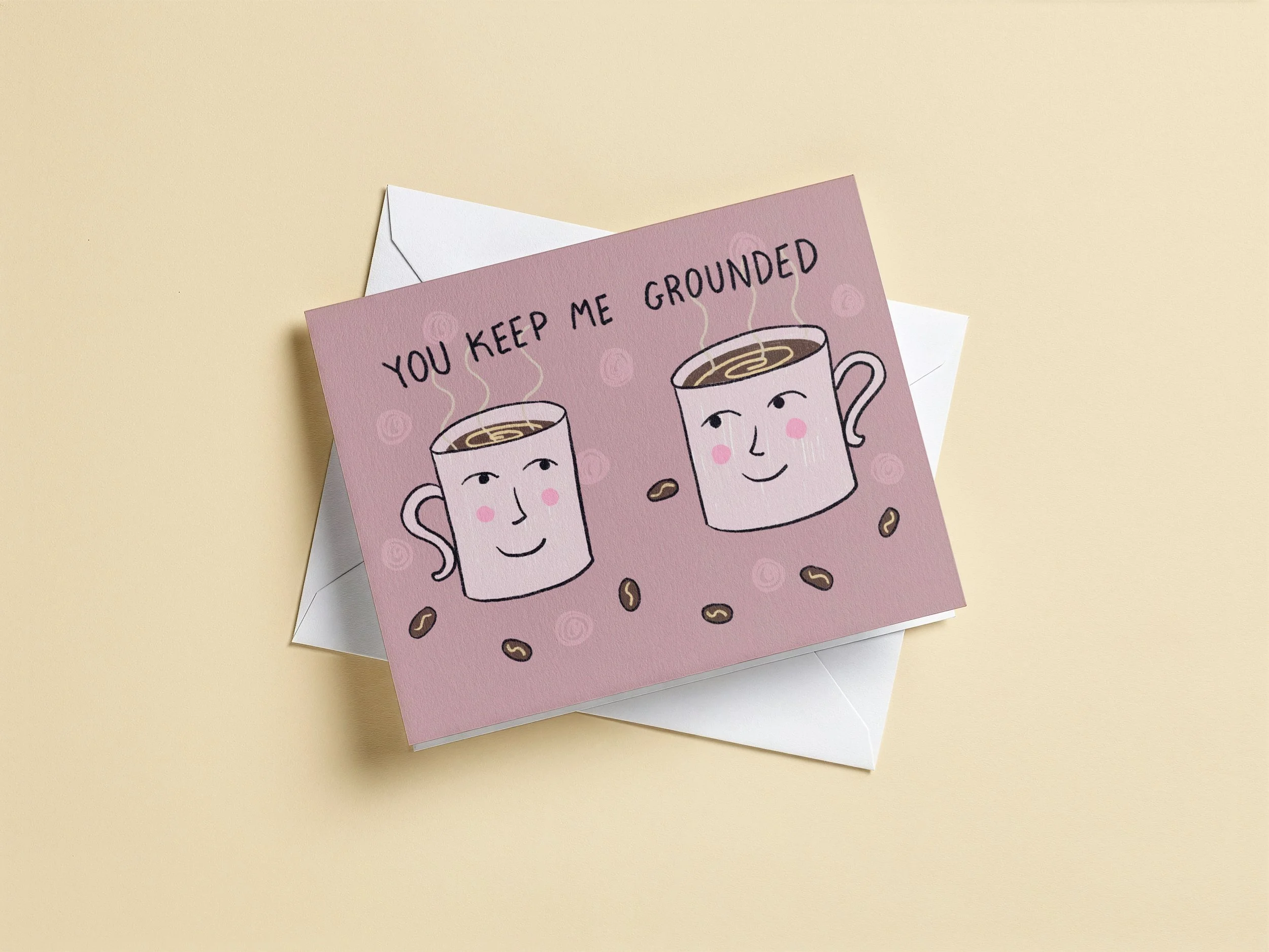 Ground coffee greeting card