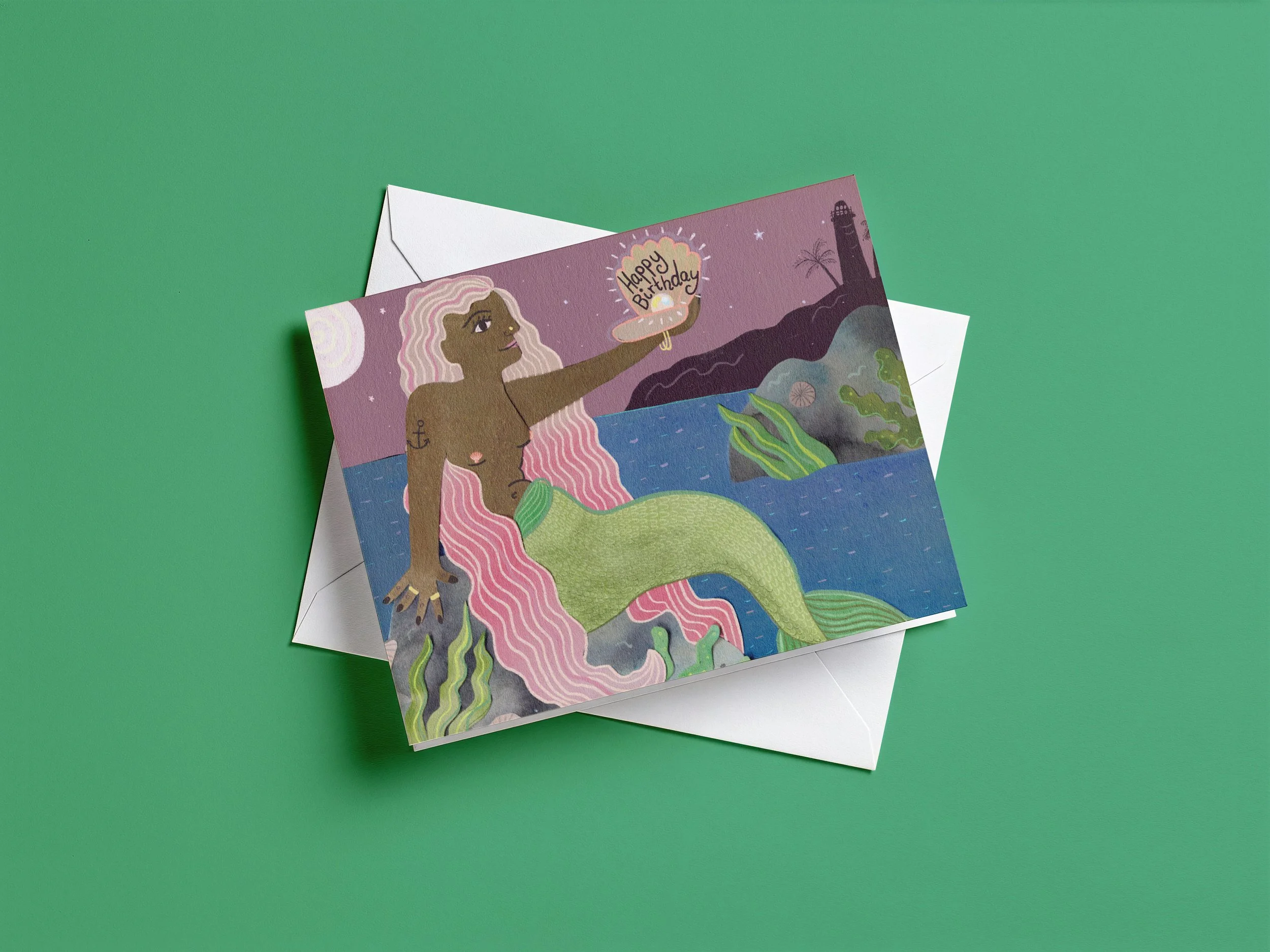 Mermaid birthday card
