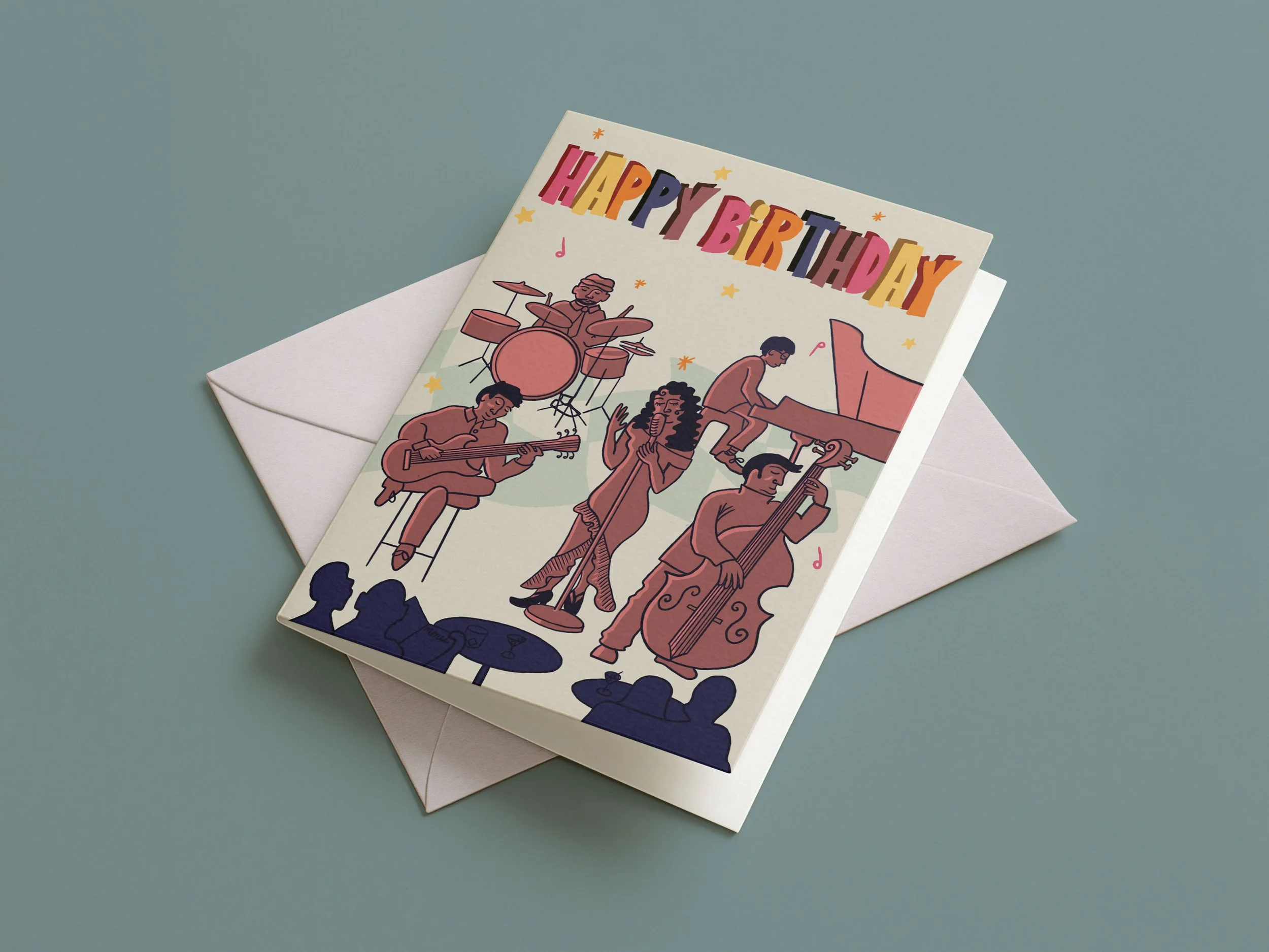 Jazz bar birthday card