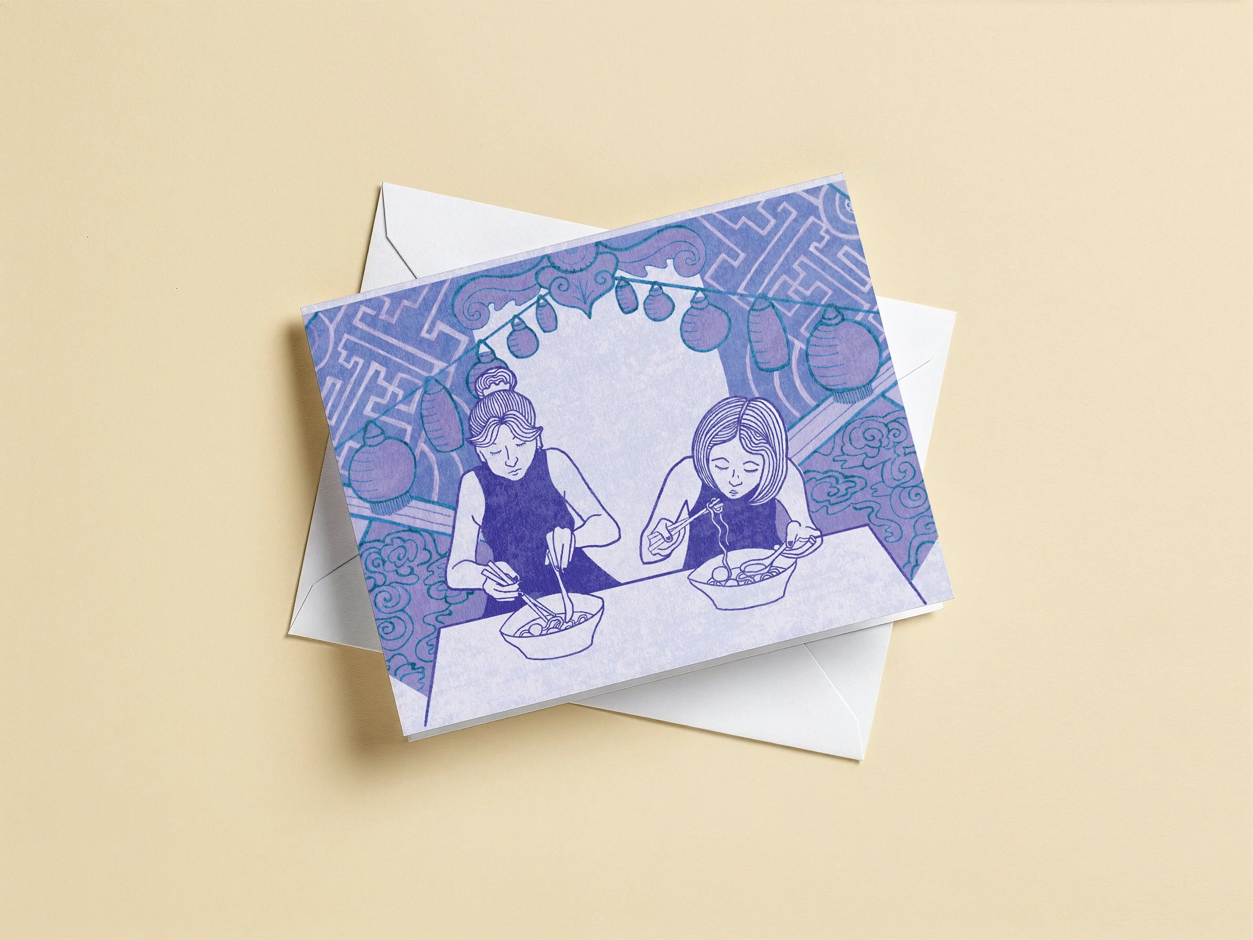 Bangkok Noodles greetings card