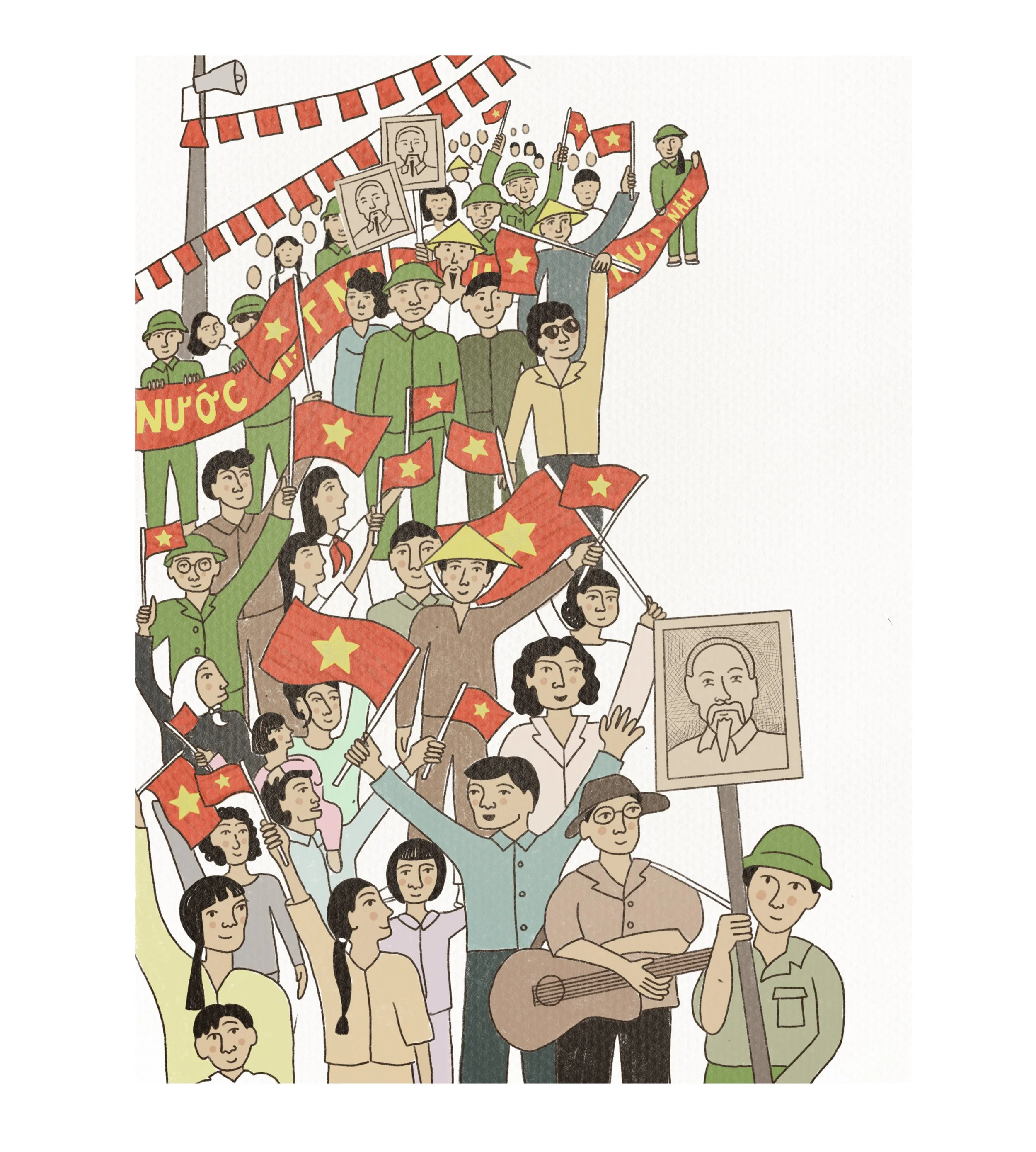‘News of the Northern Army capturing Saigon brought torrents of people out of their homes.’ 