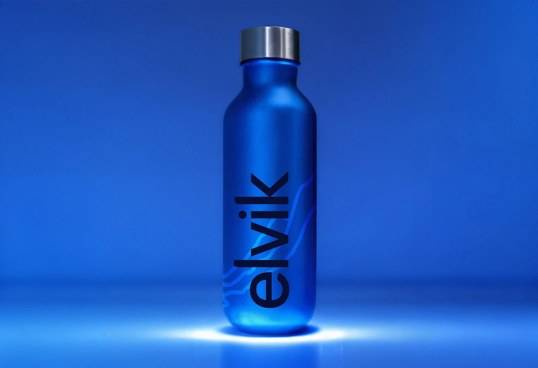 Premium Blue Water Bottle Design