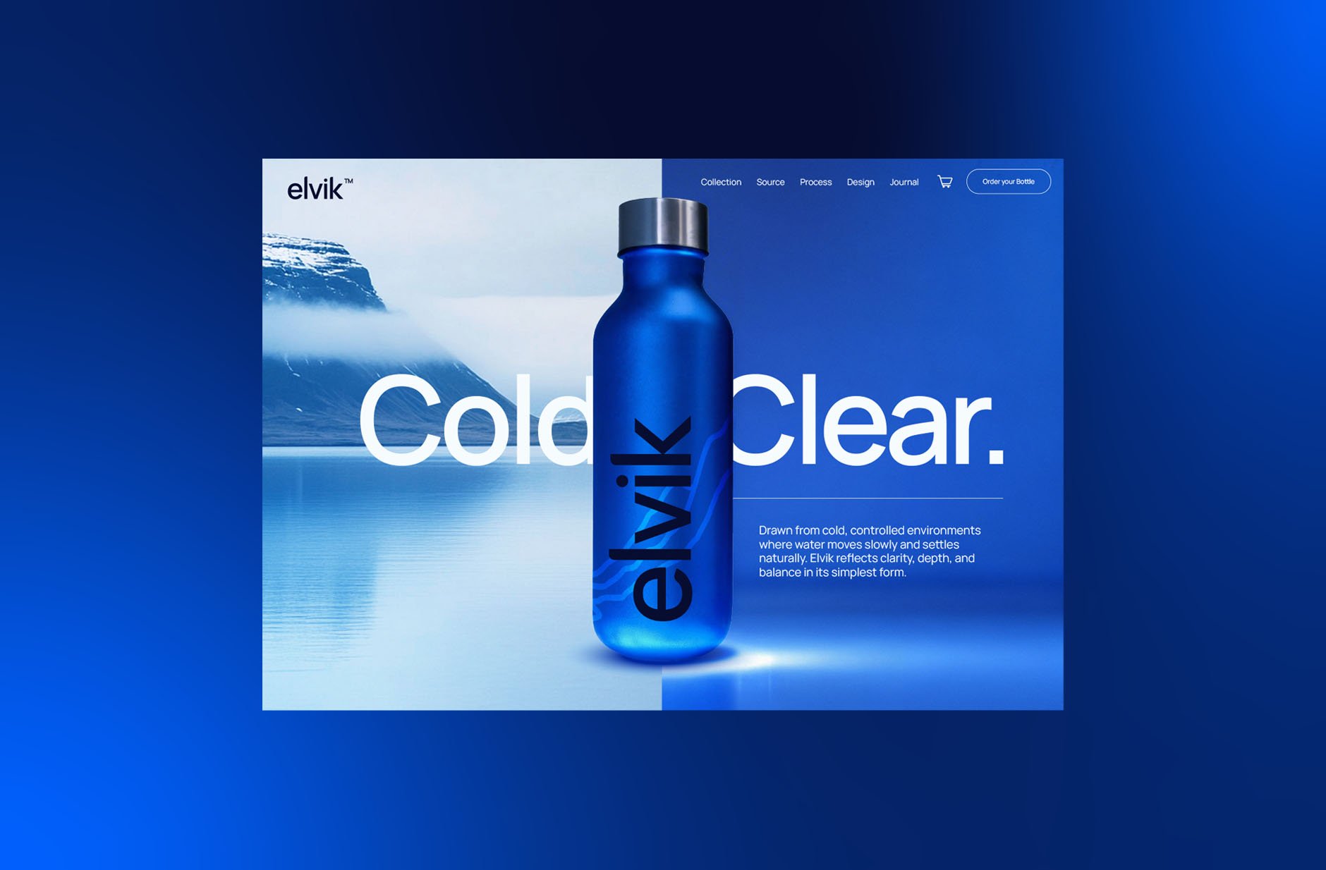Premium Blue Water Bottle Website Design