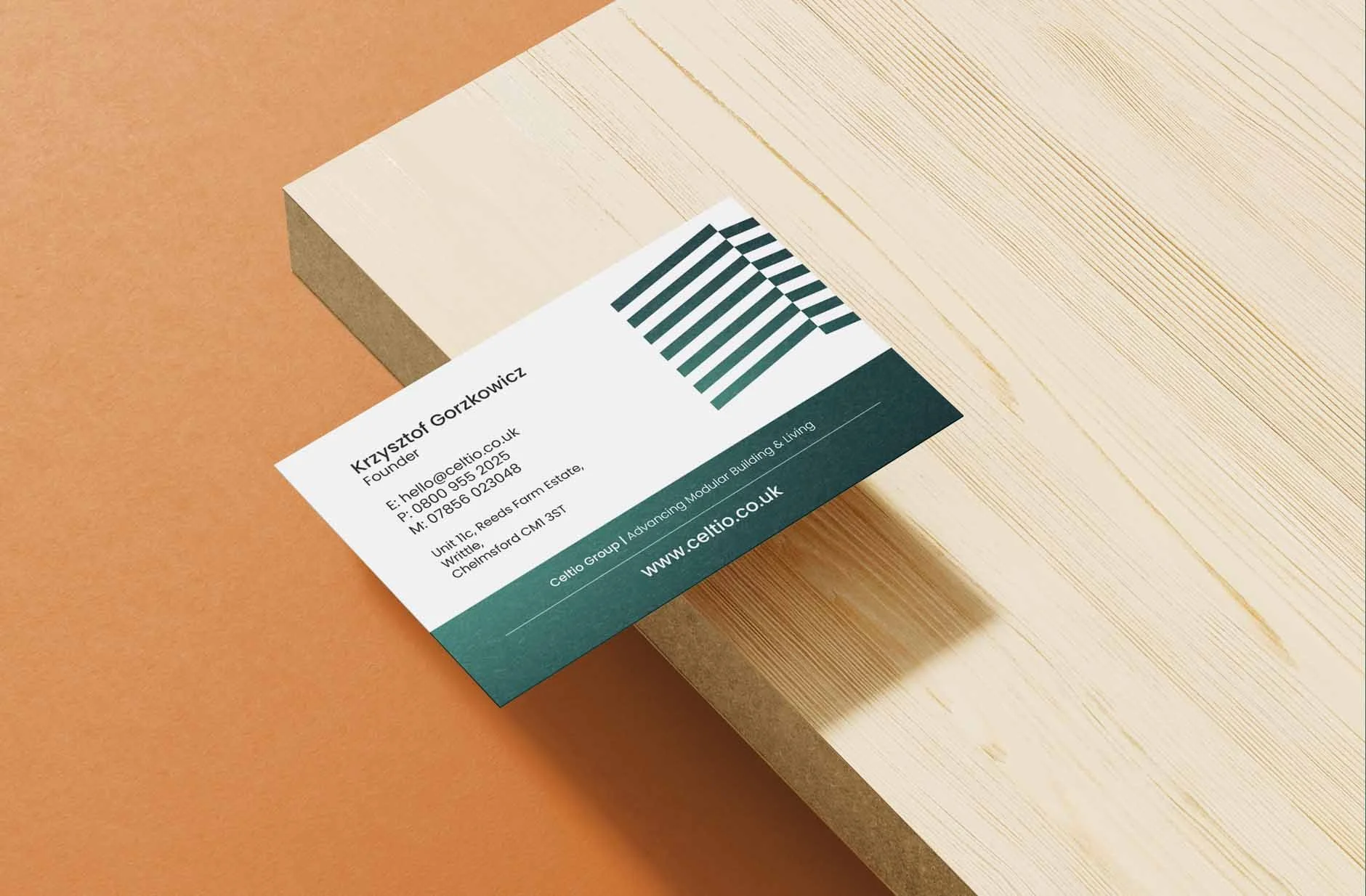 Modular Construction & Building Firm Branding & Business Cards Design