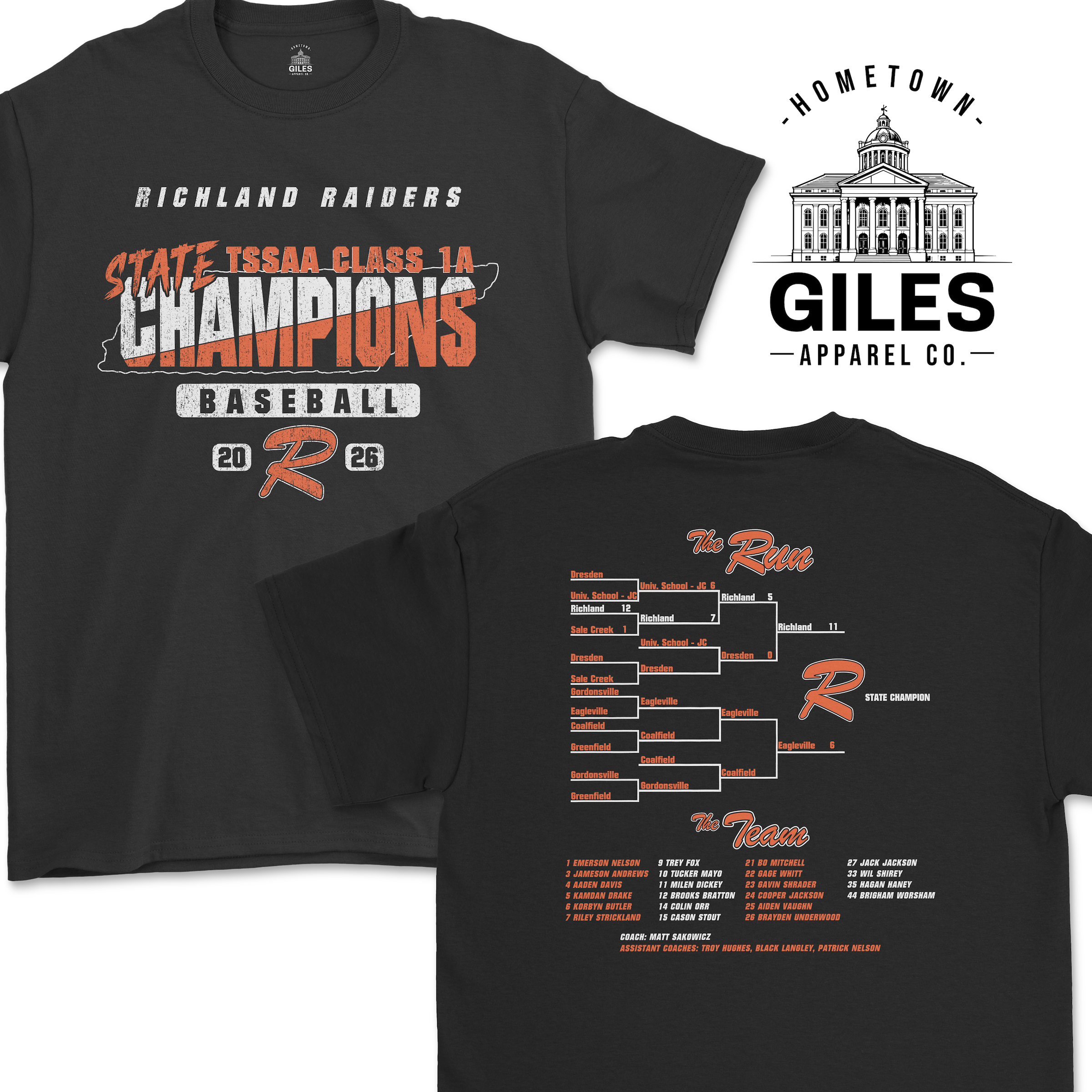 Richland Raiders State Champions Bracket Tee