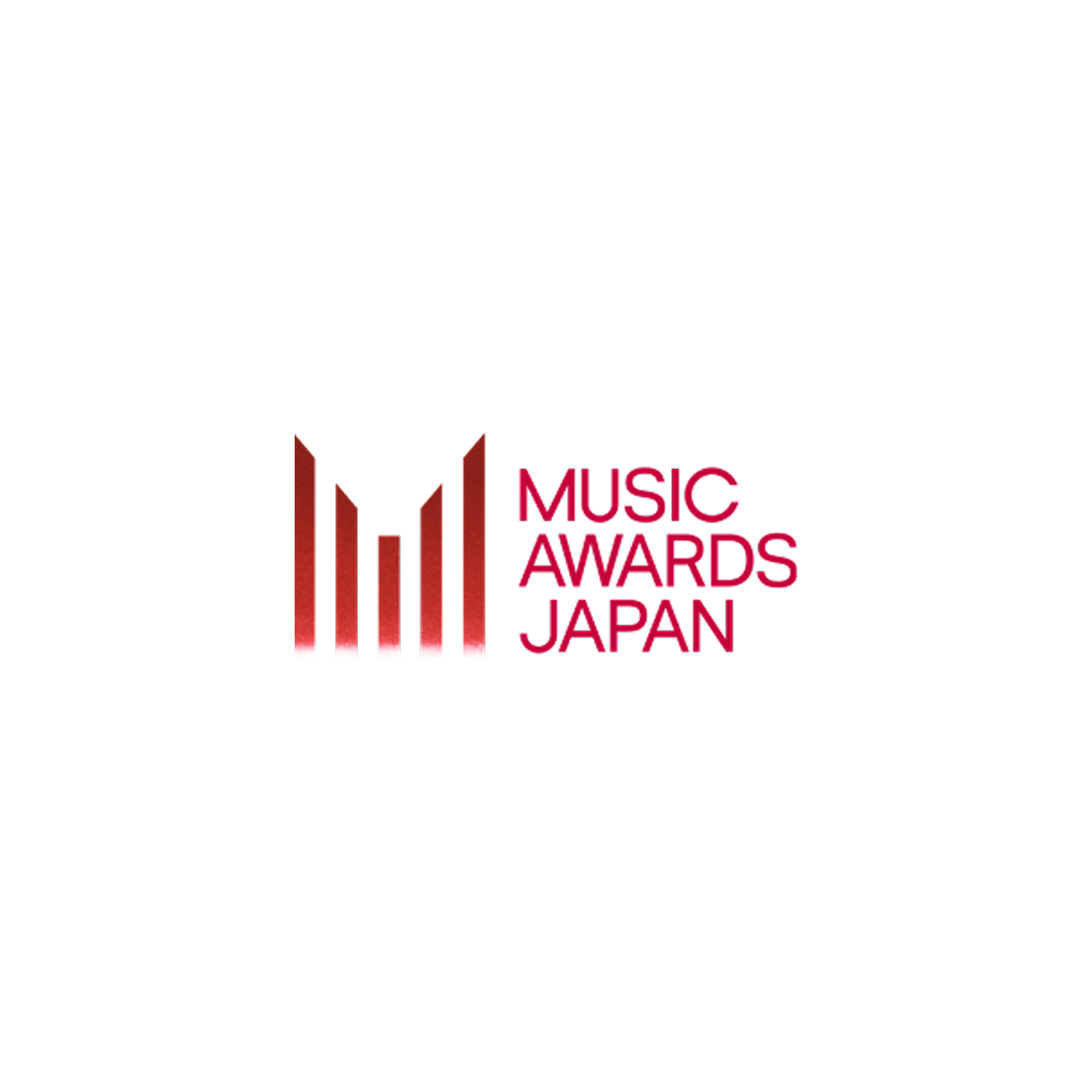 Black background with red and pink text that reads "Music Awards Japan" and a stylized red and pink emblem above the text.