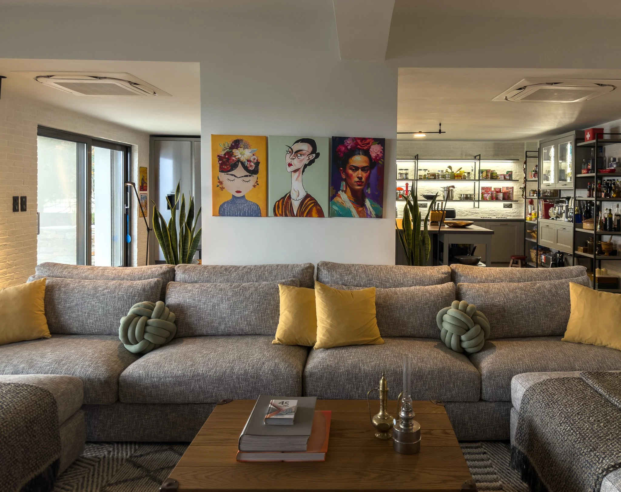 Interior spaces shaped by openness, texture and the rhythm of intentional contemporary living at Astraea Villa.