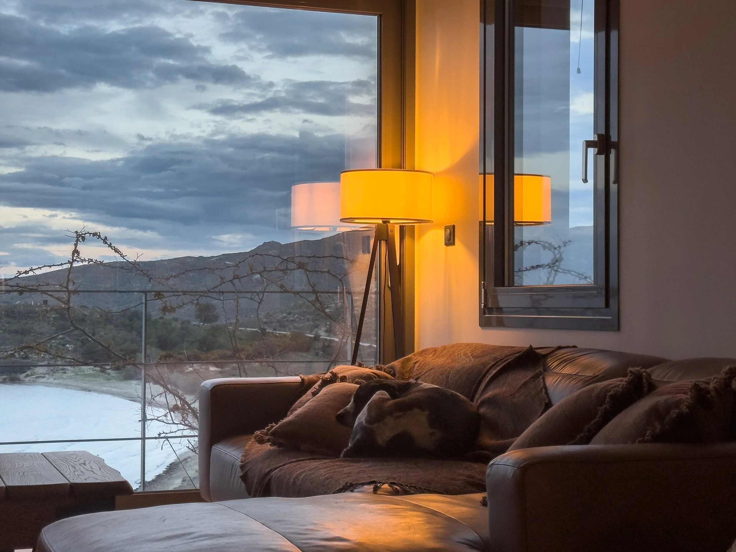 Interior spaces designed around warmth, softness and connection to the landscape at Astraea Villa.