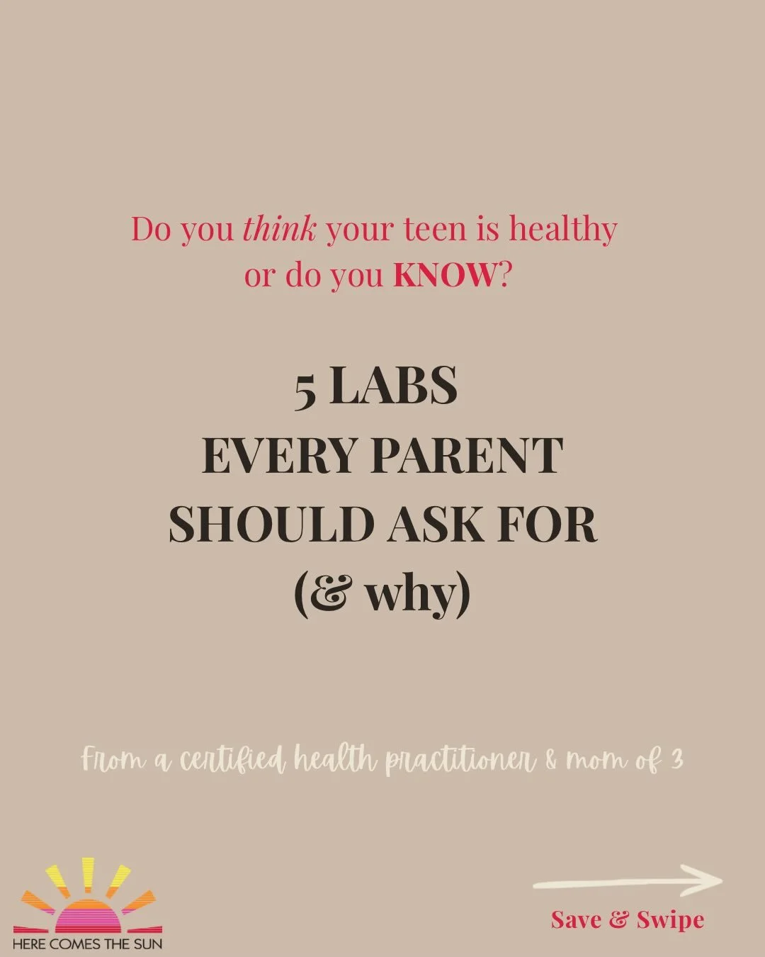 How do you really KNOW if your teen is healthy? Bloodwork is a huge indicator. 

Most doctors don&rsquo;t naturally order bloodtests for teens, but they should! Please don&rsquo;t wait until something is &ldquo;off&rdquo;, getting proactive with your