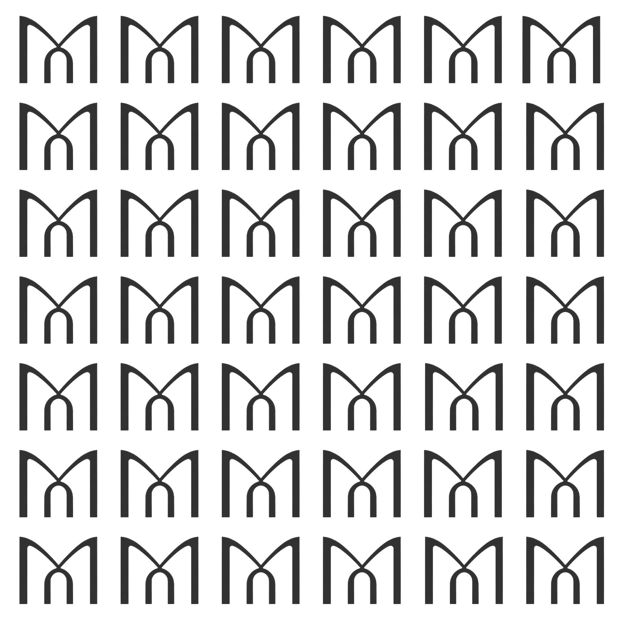 Geometric drawing of an outline square with sections divided by vertical, horizontal, and diagonal lines.