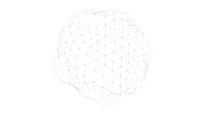 3D-modell av en geometrisk struktur i vitt mot svart bakgrund.