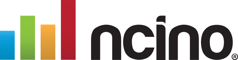 Ncino logo with colorful vertical bars and black text