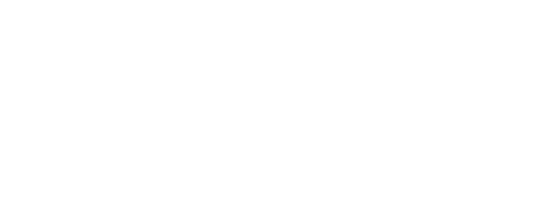 Close-up of the DC logo in black and white.