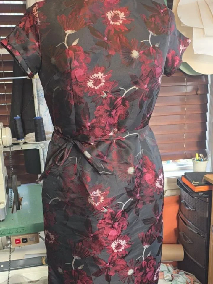 Dark Cherry Dress inspired by the chinese 'cheongsam' dresses 🥻🪷